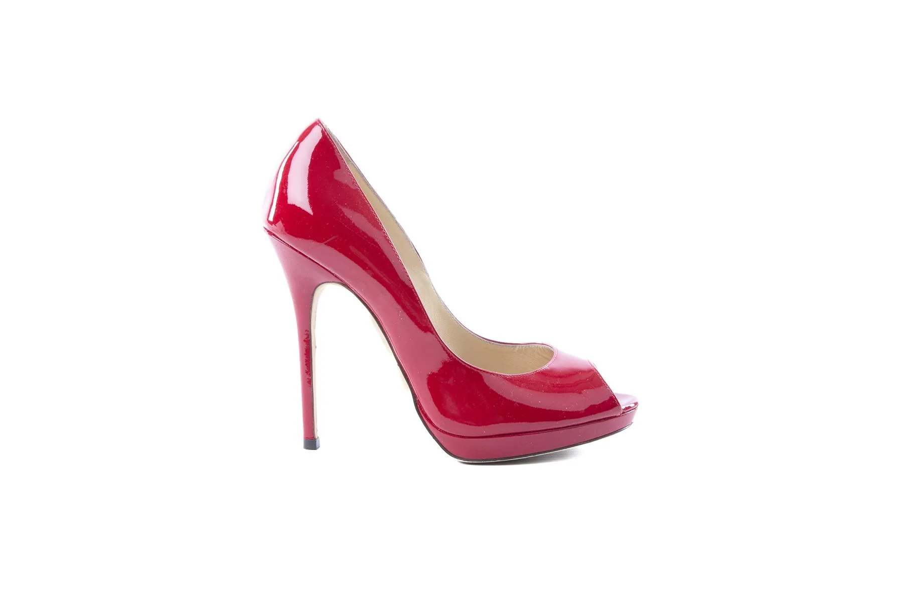 JIMMY CHOO RED PATENT LEATHER PUMPS EU 37.5 UK 4.5 US 7.5 - Image 2