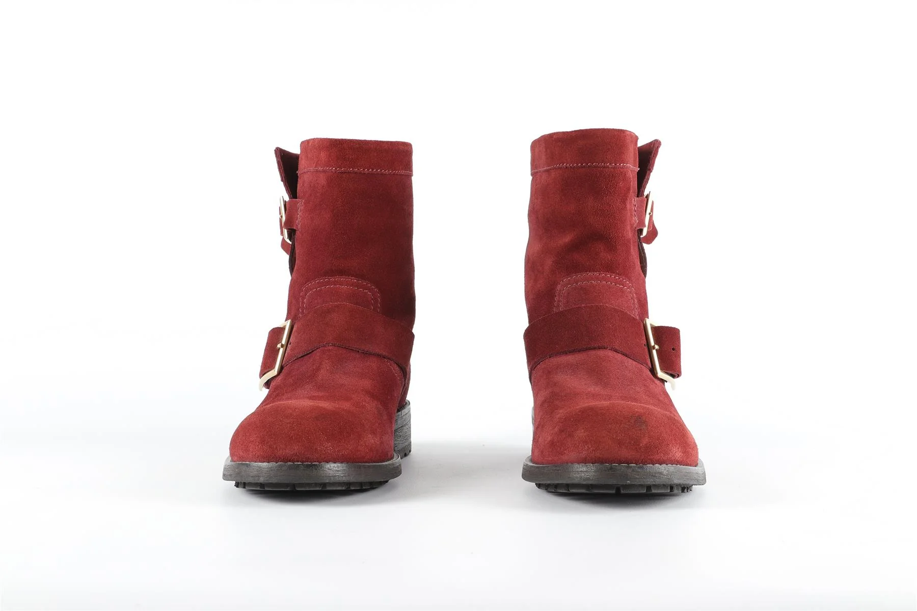 JIMMY CHOO RED SUEDE ANKLE BOOTS EU 38, UK 5, US 8 - Image 10