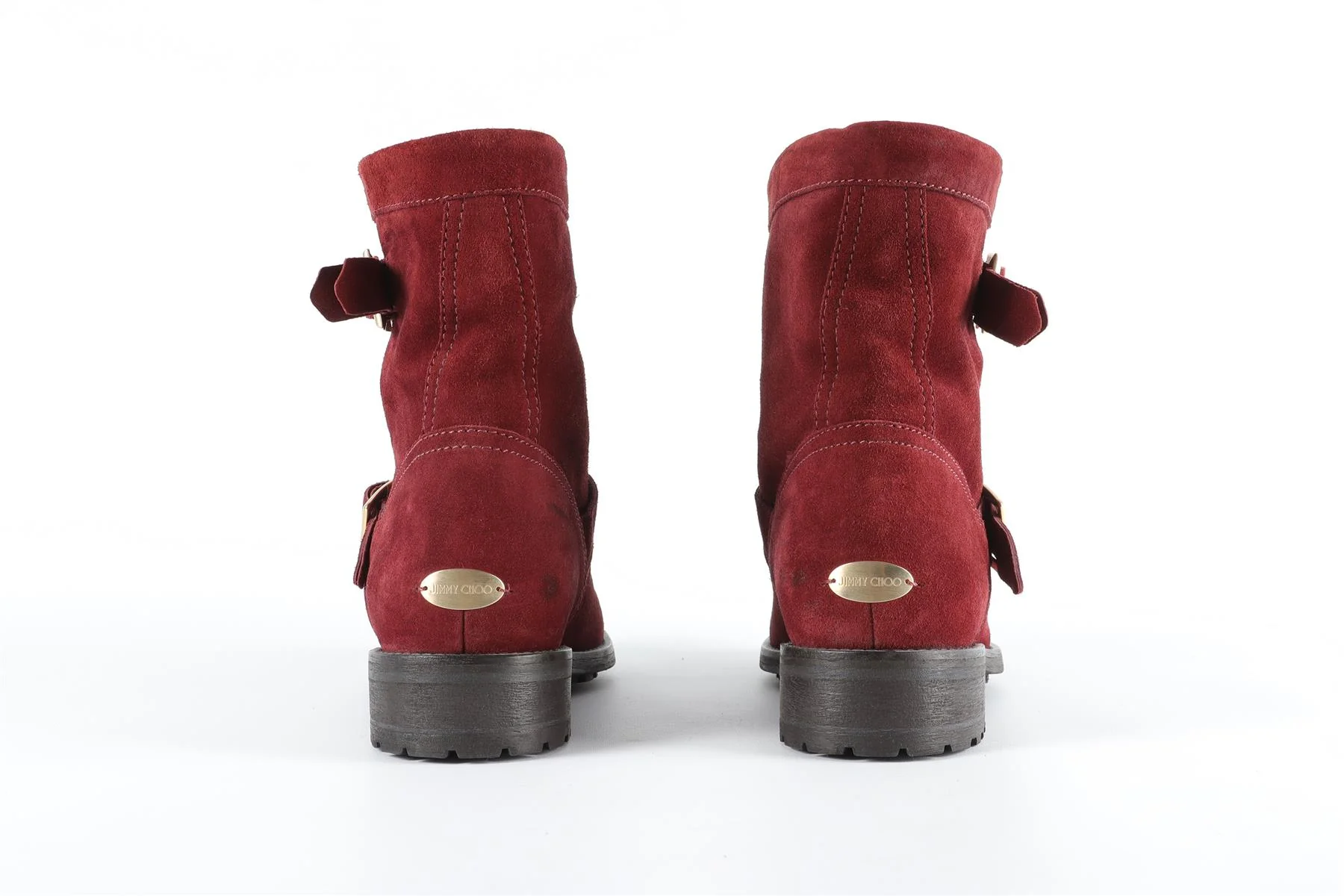 JIMMY CHOO RED SUEDE ANKLE BOOTS EU 38, UK 5, US 8 - Image 12
