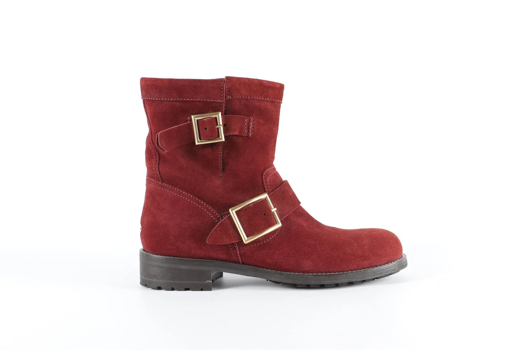 JIMMY CHOO RED SUEDE ANKLE BOOTS EU 38, UK 5, US 8 - Image 2