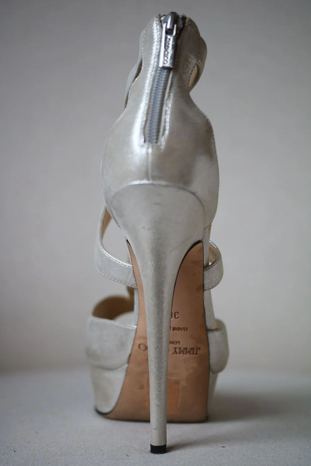 JIMMY CHOO SHIMMER SUEDE PLATFORM HEELS EU 38.5 UK 5.5 US 8.5 - Image 5