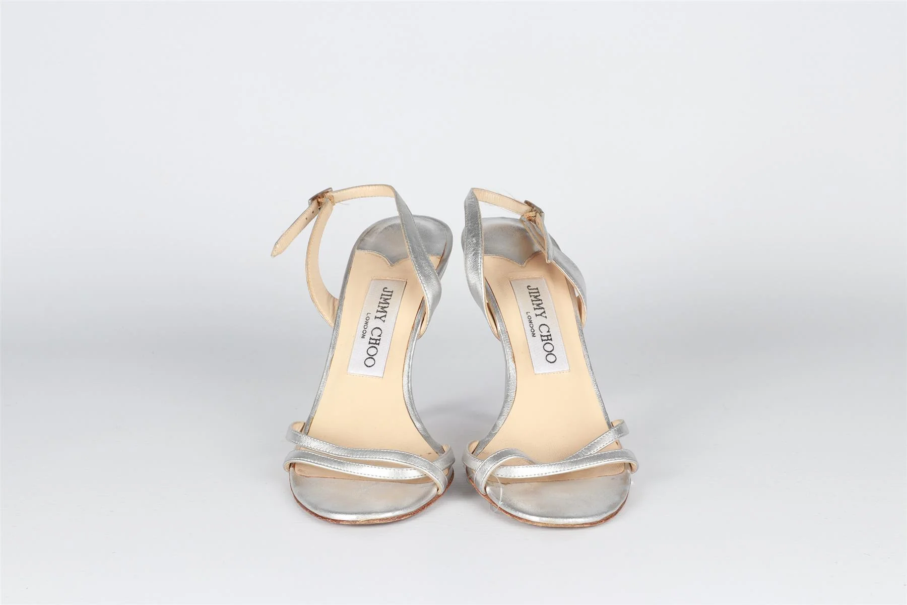 JIMMY CHOO SILVER LEATHER SANDALS EU 35.5 UK 2.5 US 5.5 - Image 3