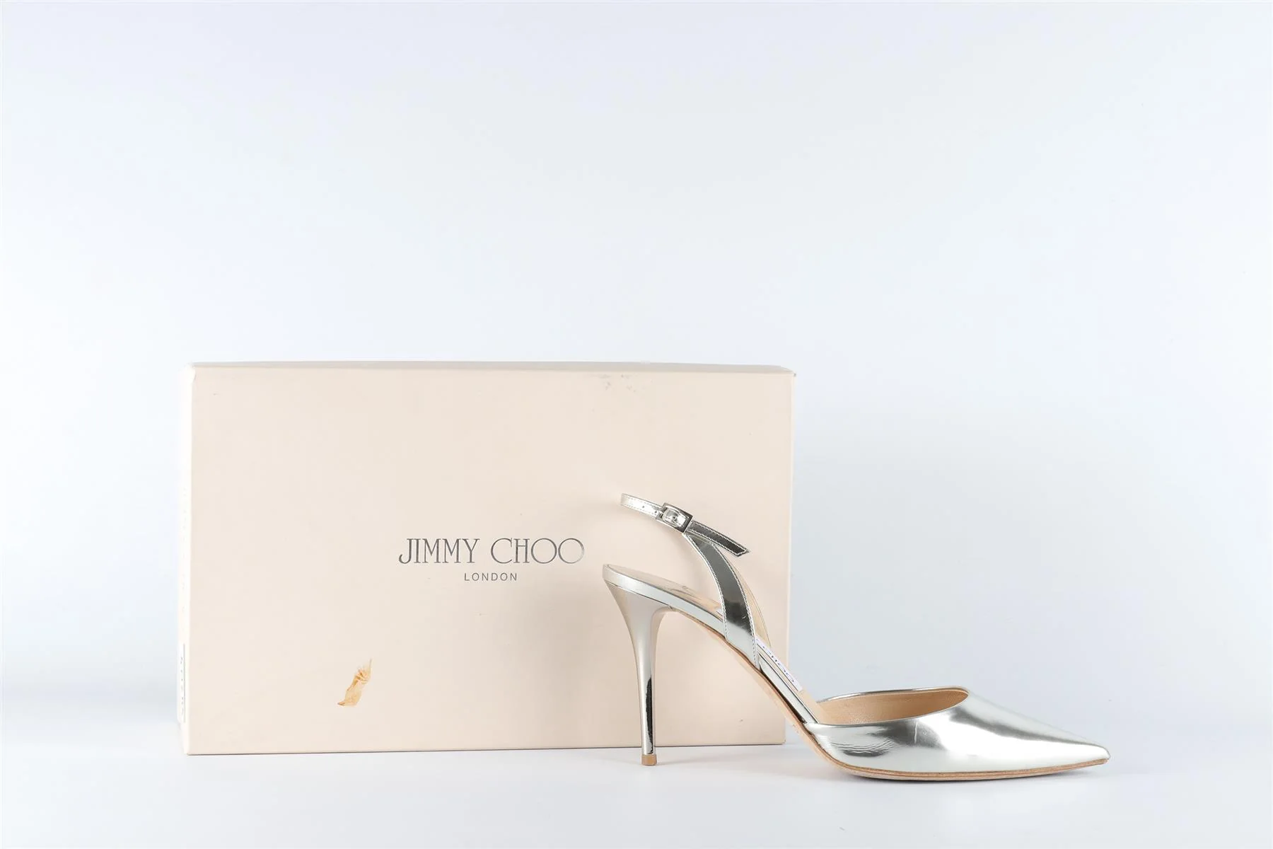 JIMMY CHOO SILVER LEATHER SLINGBACK PUMPS EU 38.5 UK 5.5 US 8.5 - Image 7