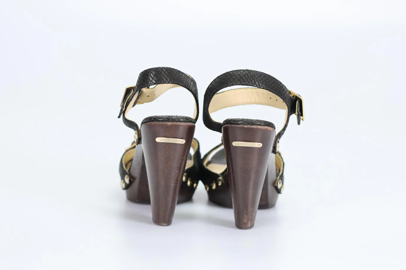 JIMMY CHOO SNAKE EFFECT LEATHER SANDALS EU 37 UK 4 US 7 - Image 4