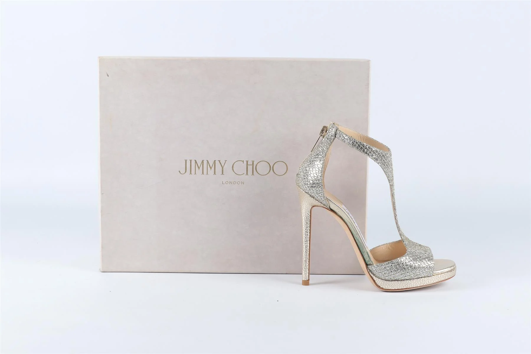 JIMMY CHOOS SILVER GLITTER SANDALS EU 34 UK 1 US 4 - Image 7