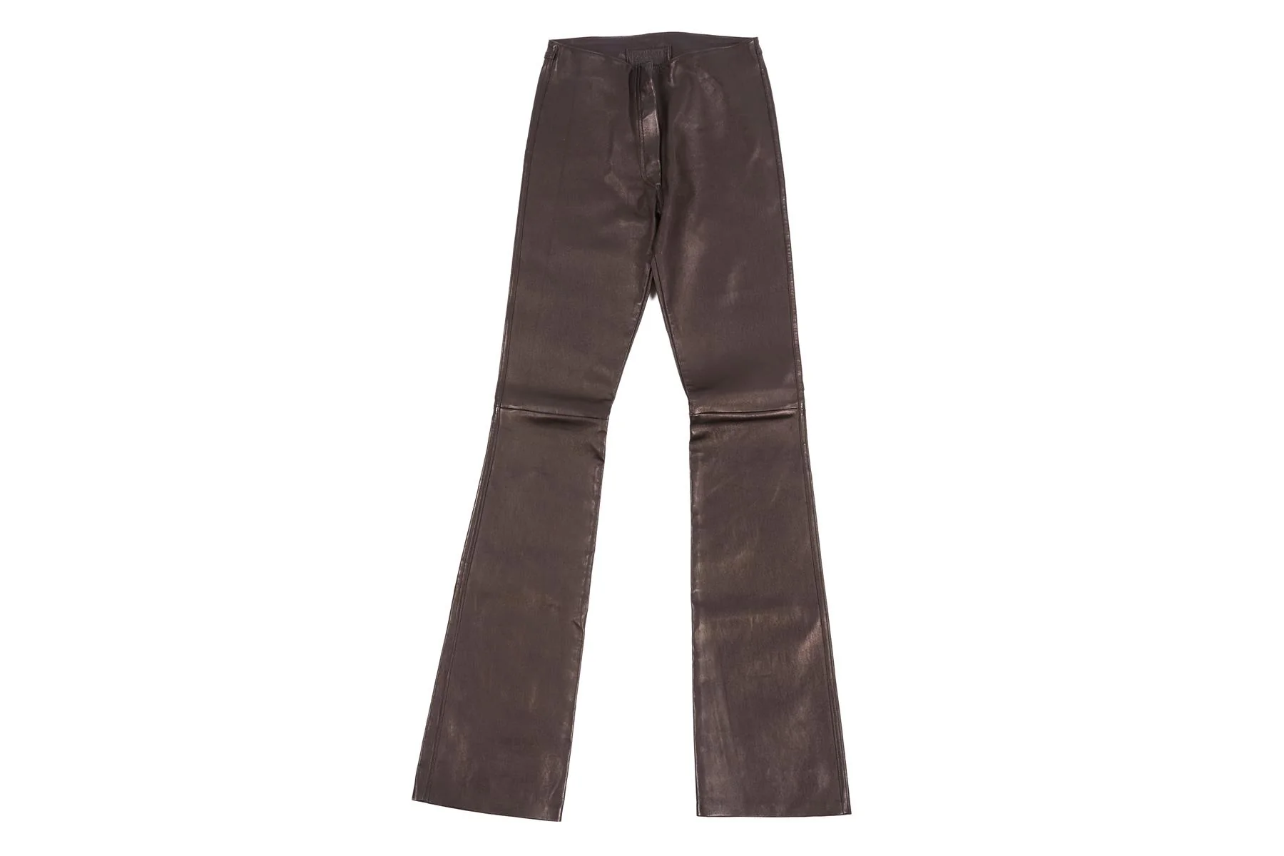 JITROIS BLACK LEATHER FLARED PANTS FR 34 UK 6 - Image 2