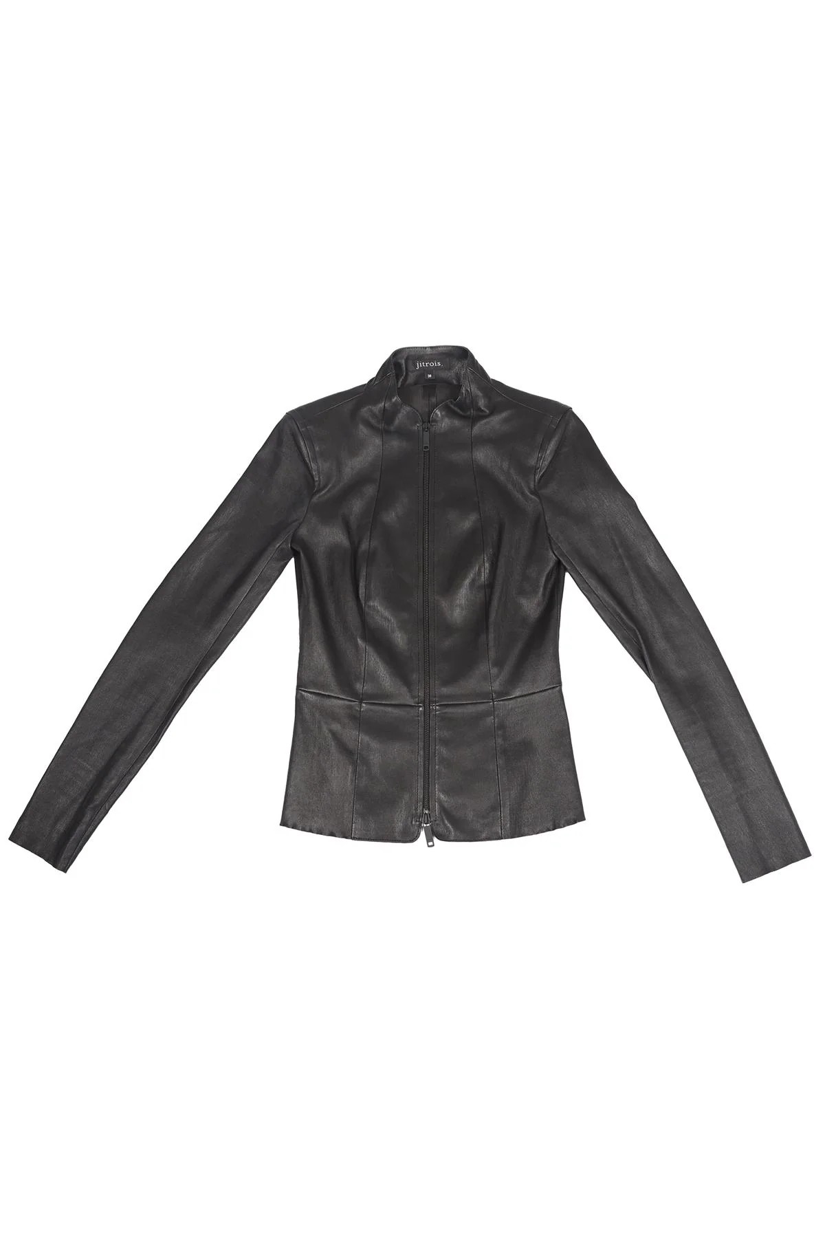 JITROIS BLACK LEATHER JACKET FR 38 UK 10