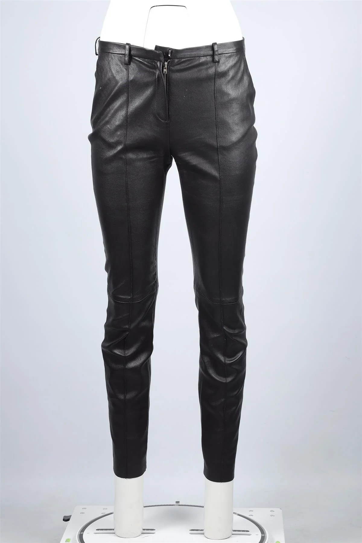 JITROIS BLACK LEATHER SKINNY PANTS FR 36 UK 8 - Image 2
