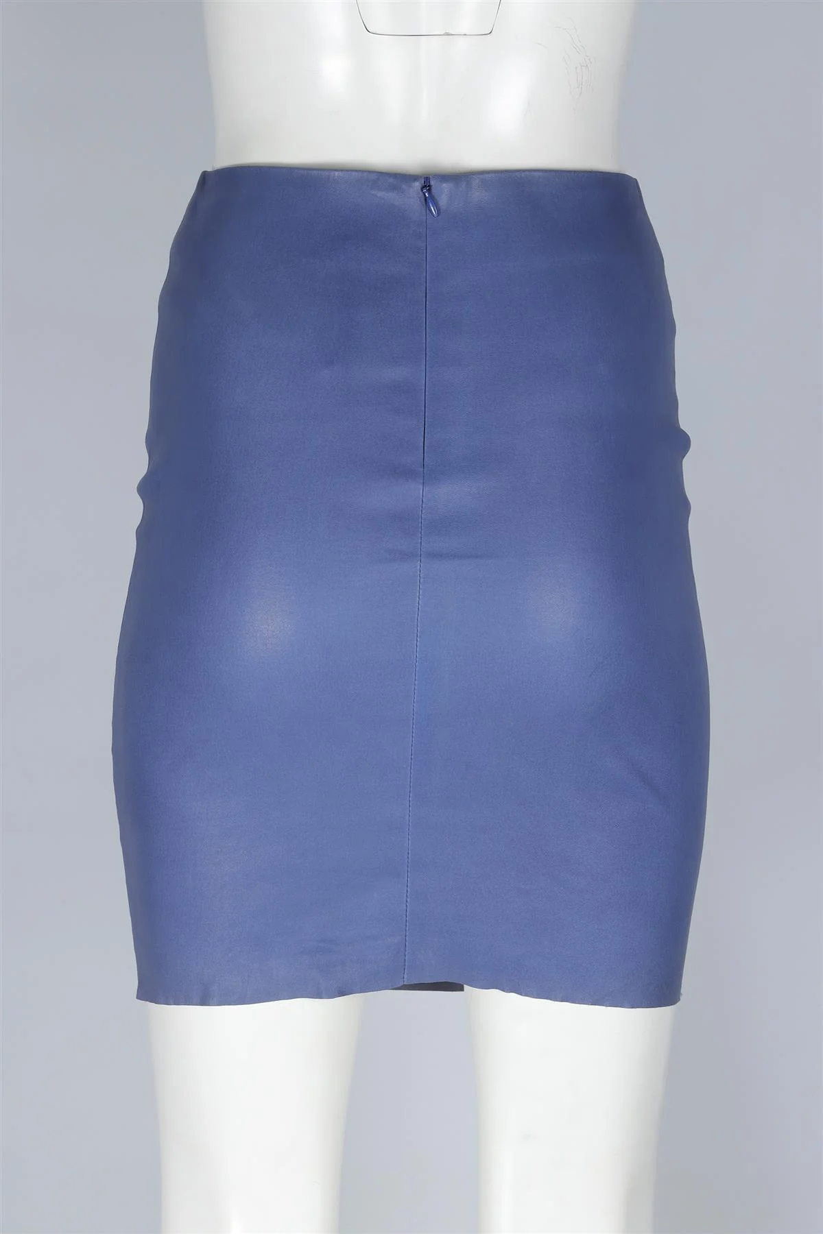 JITROIS BLUE LEATHER MINI SKIRT FR 36 UK 8 - Image 4