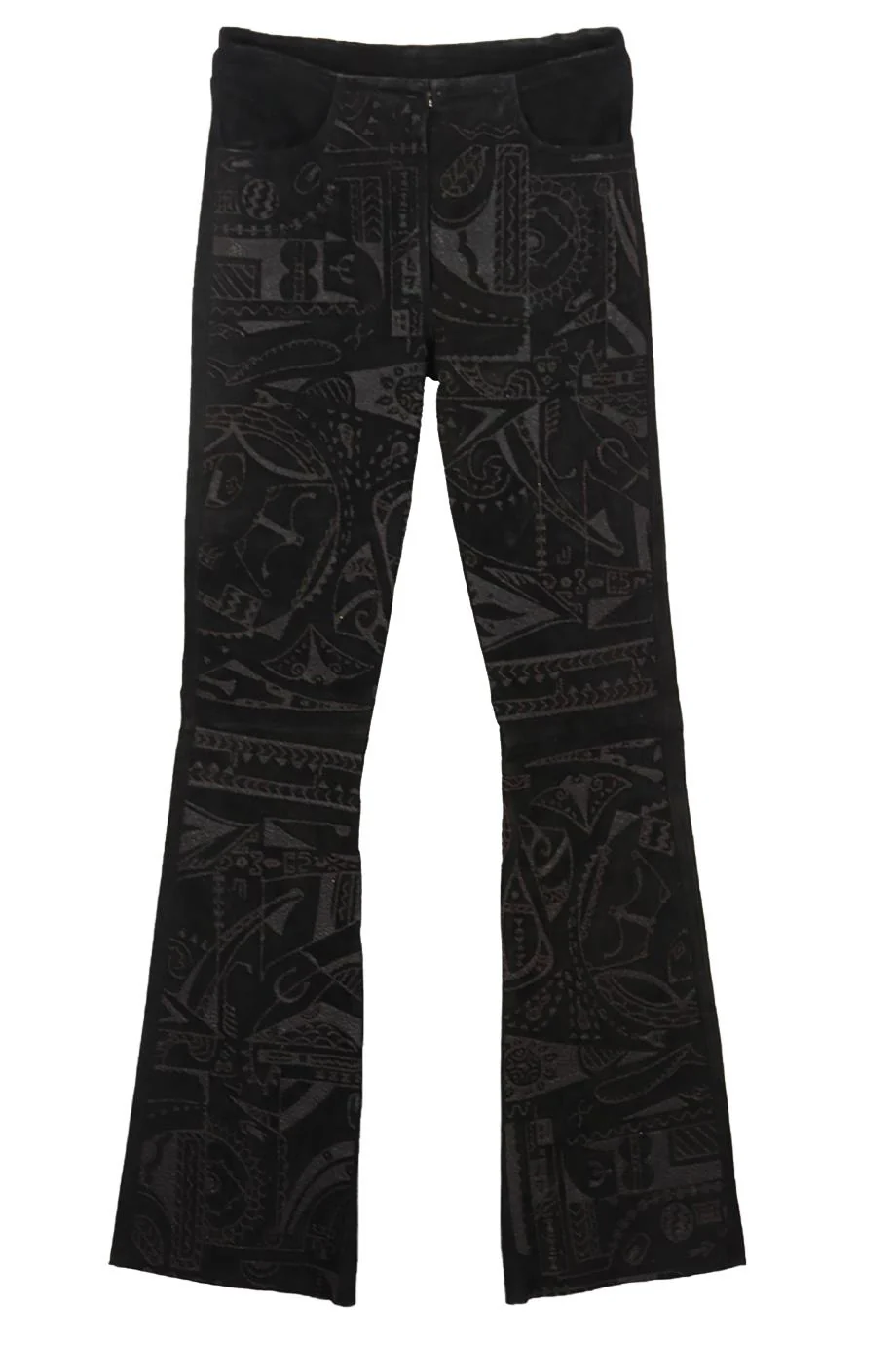 JITROIS EMBELLISHED SUEDE FLARED PANTS FR 34 UK 6