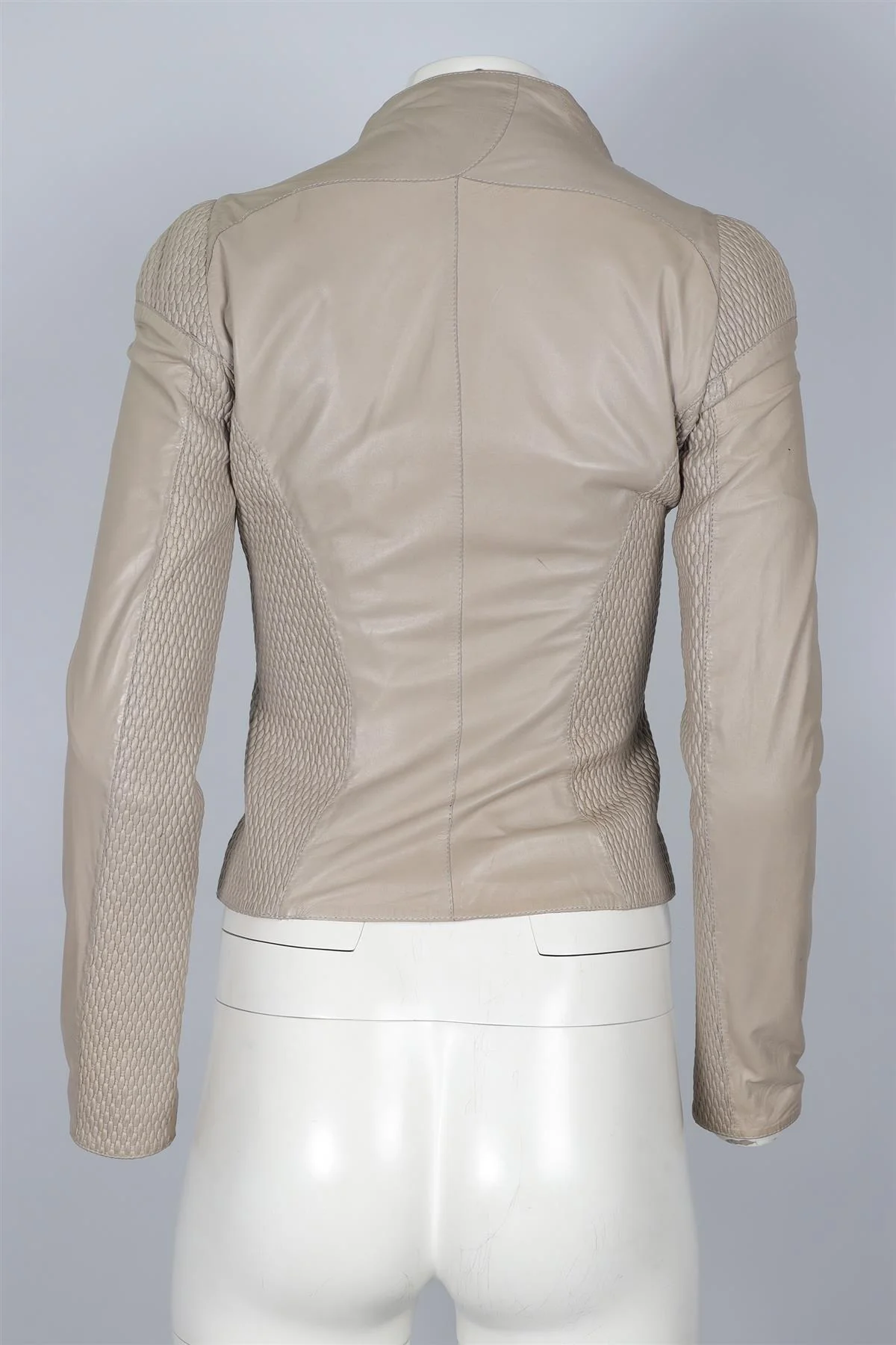 JITROIS GREY LEATHER JACKET FR 36 UK 8 - Image 4