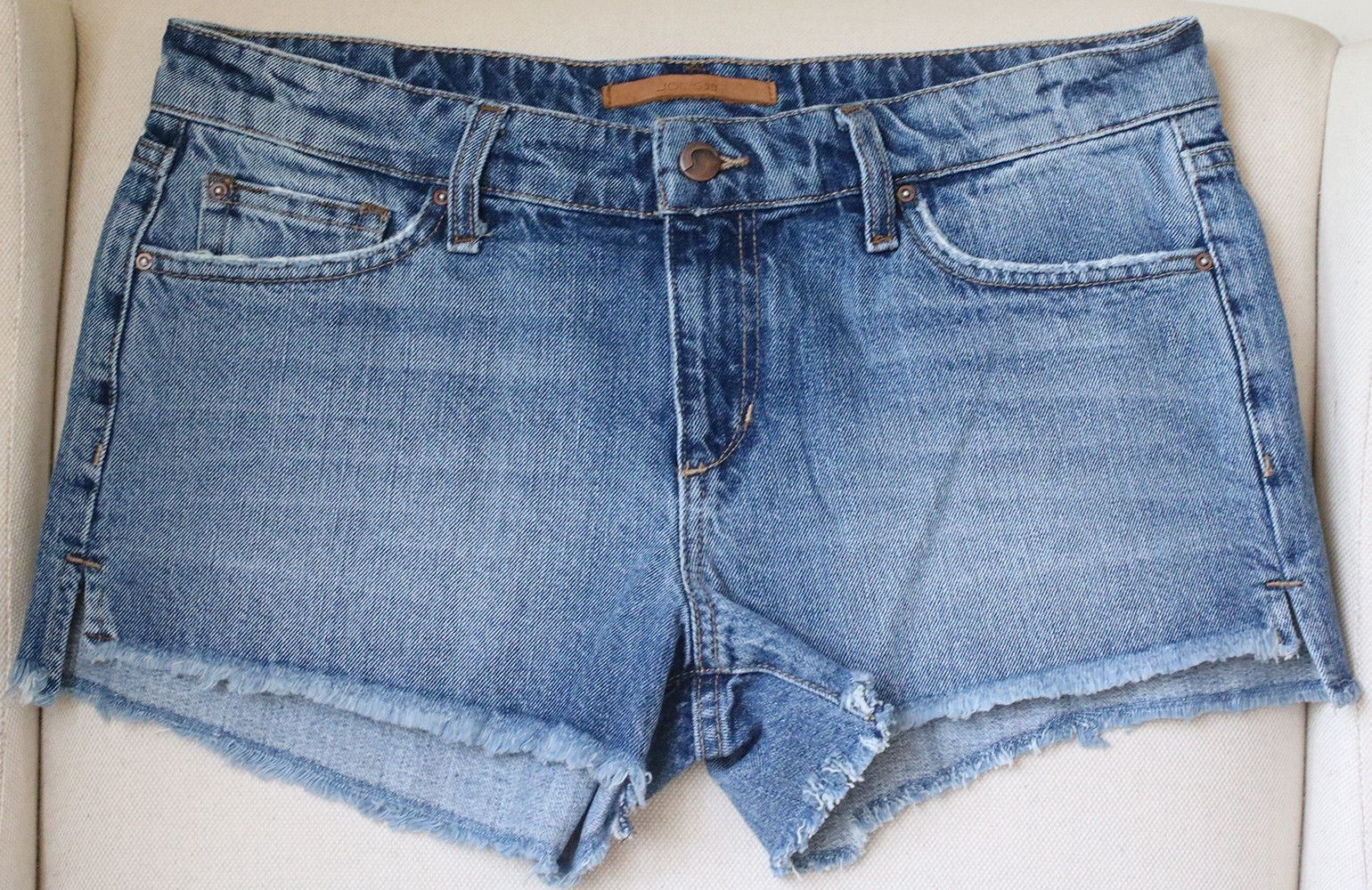 JOE'S YOSELYN HIGH LOW DENIM SHORTS W29 UK 10/12 - Image 2
