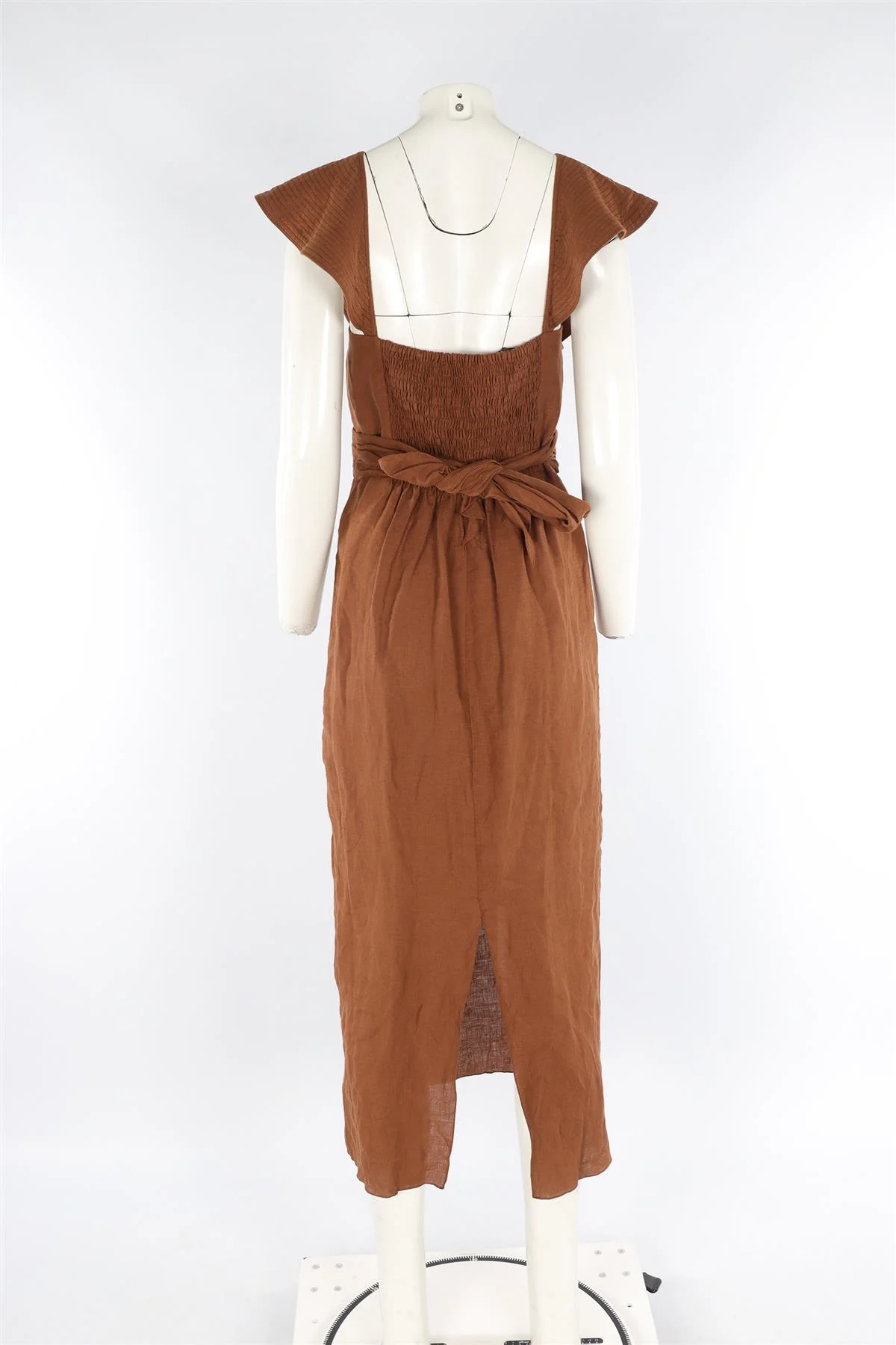 JOHANNA ORTIZ BROWN LINEN MAXI DRESS US 6 UK 10 - Image 4