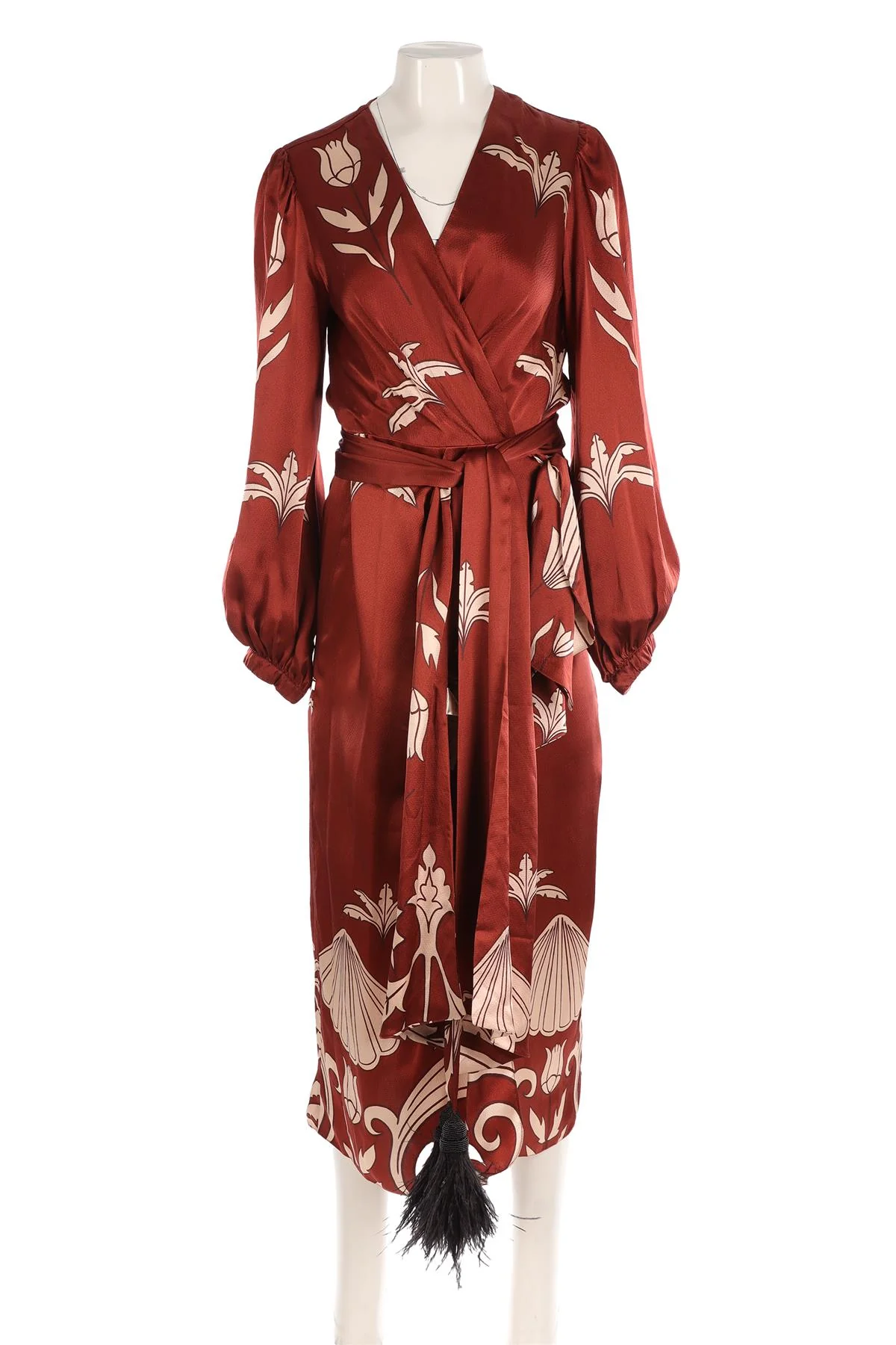 JOHANNA ORTIZ BROWN SILK MAXI DRESS US 4 UK 8 - Image 2