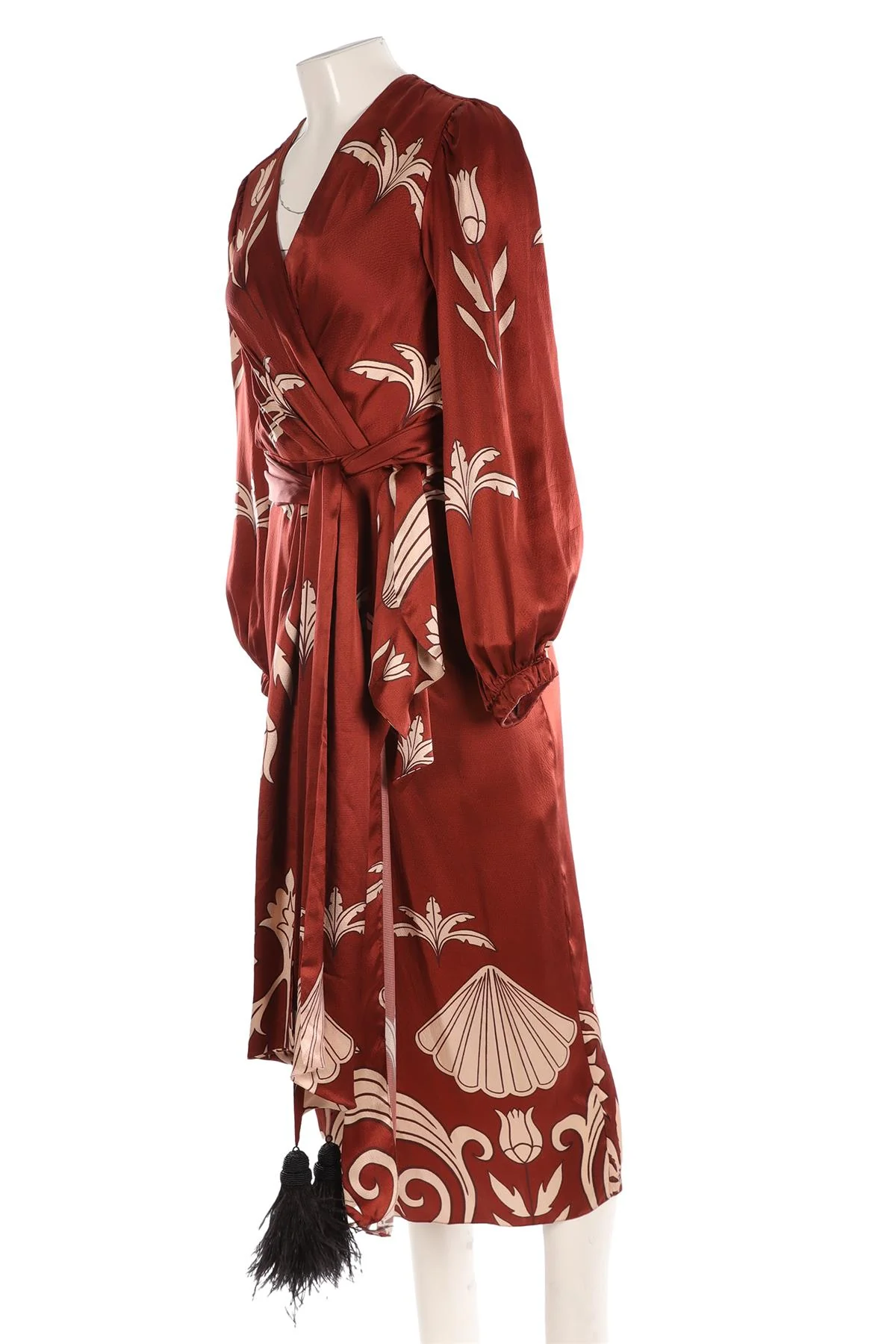 JOHANNA ORTIZ BROWN SILK MAXI DRESS US 4 UK 8 - Image 3