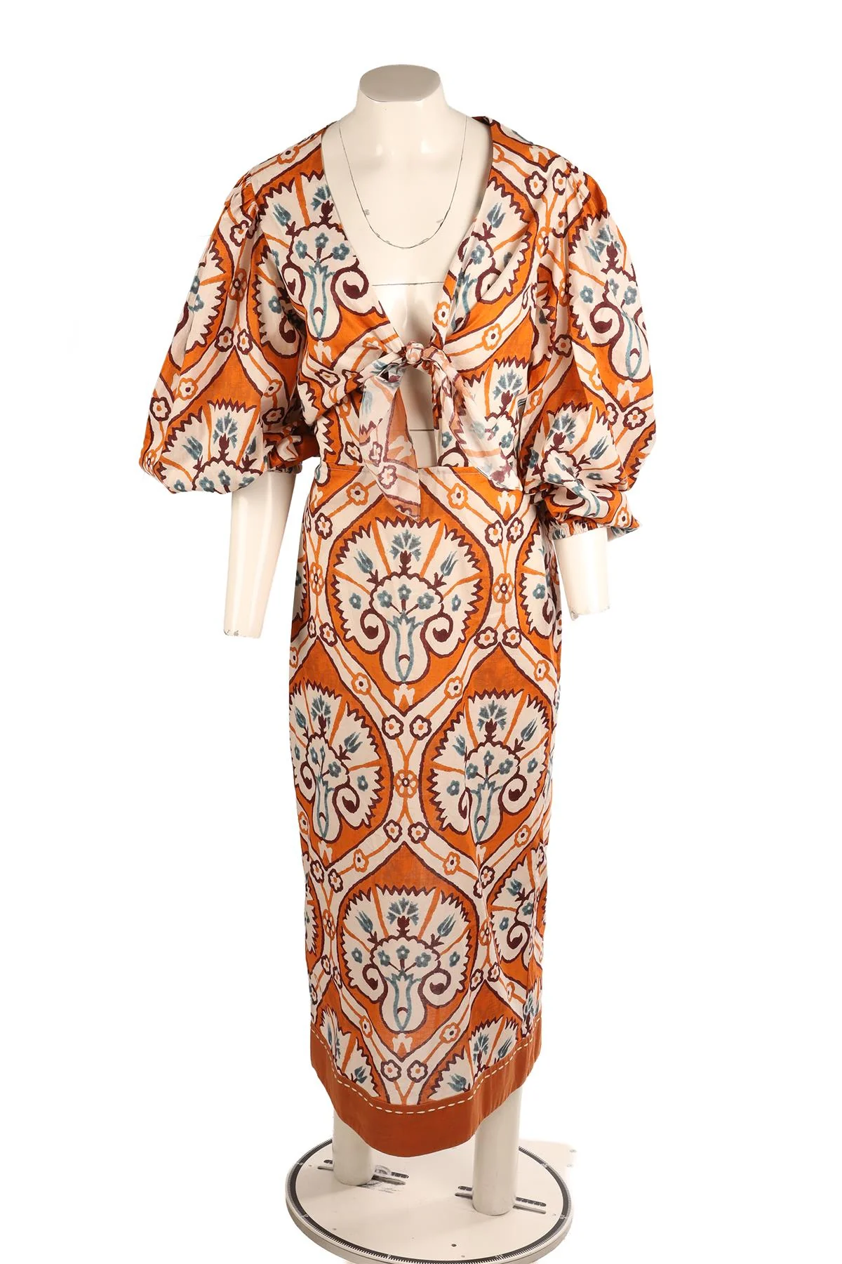 JOHANNA ORTIZ ORANGE COTTON MAXI DRESS US 6 UK 10 - Image 2