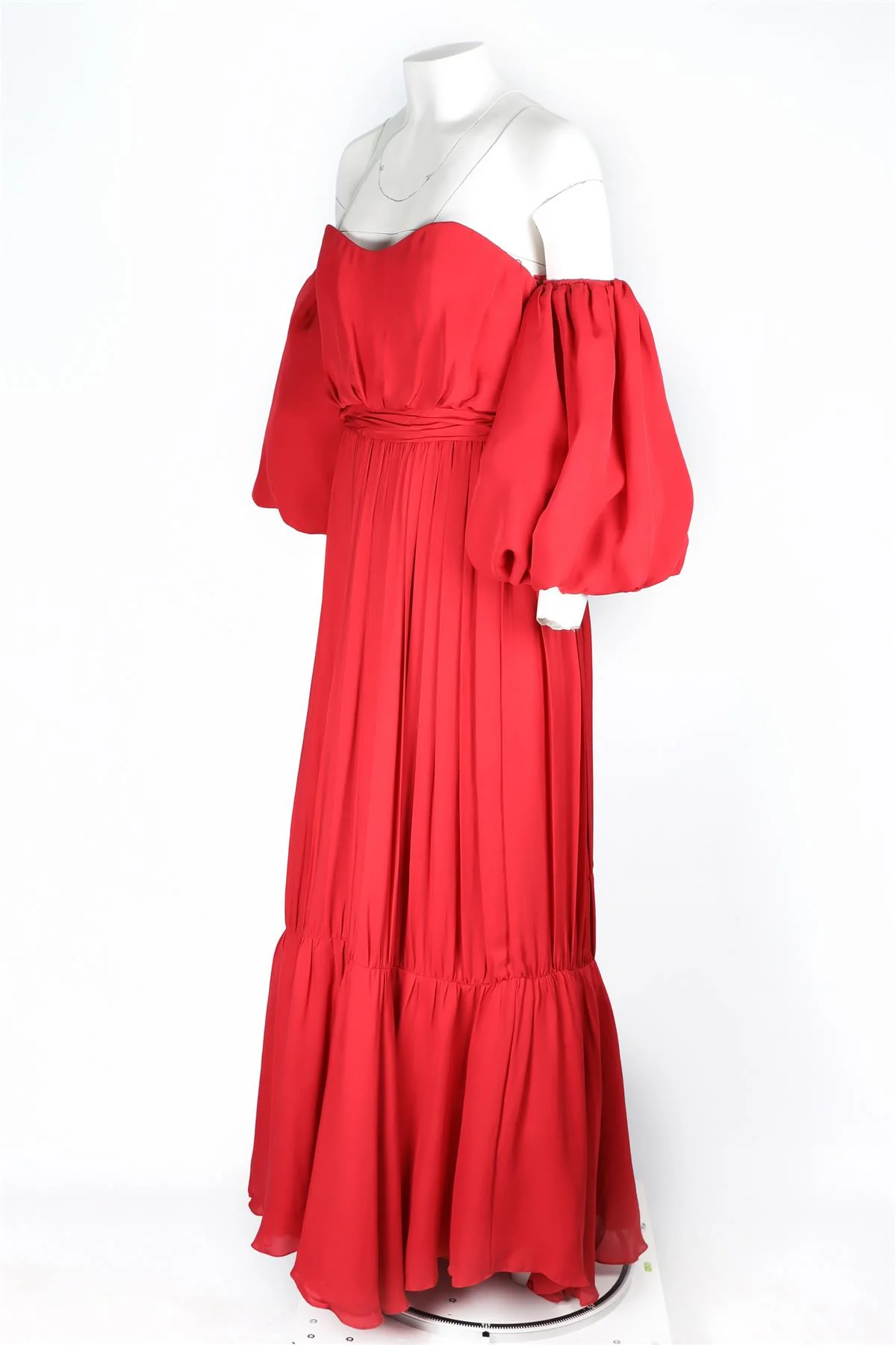 JOHANNA ORTIZ RED SILK MAXI DRESS UK 6 - Image 4