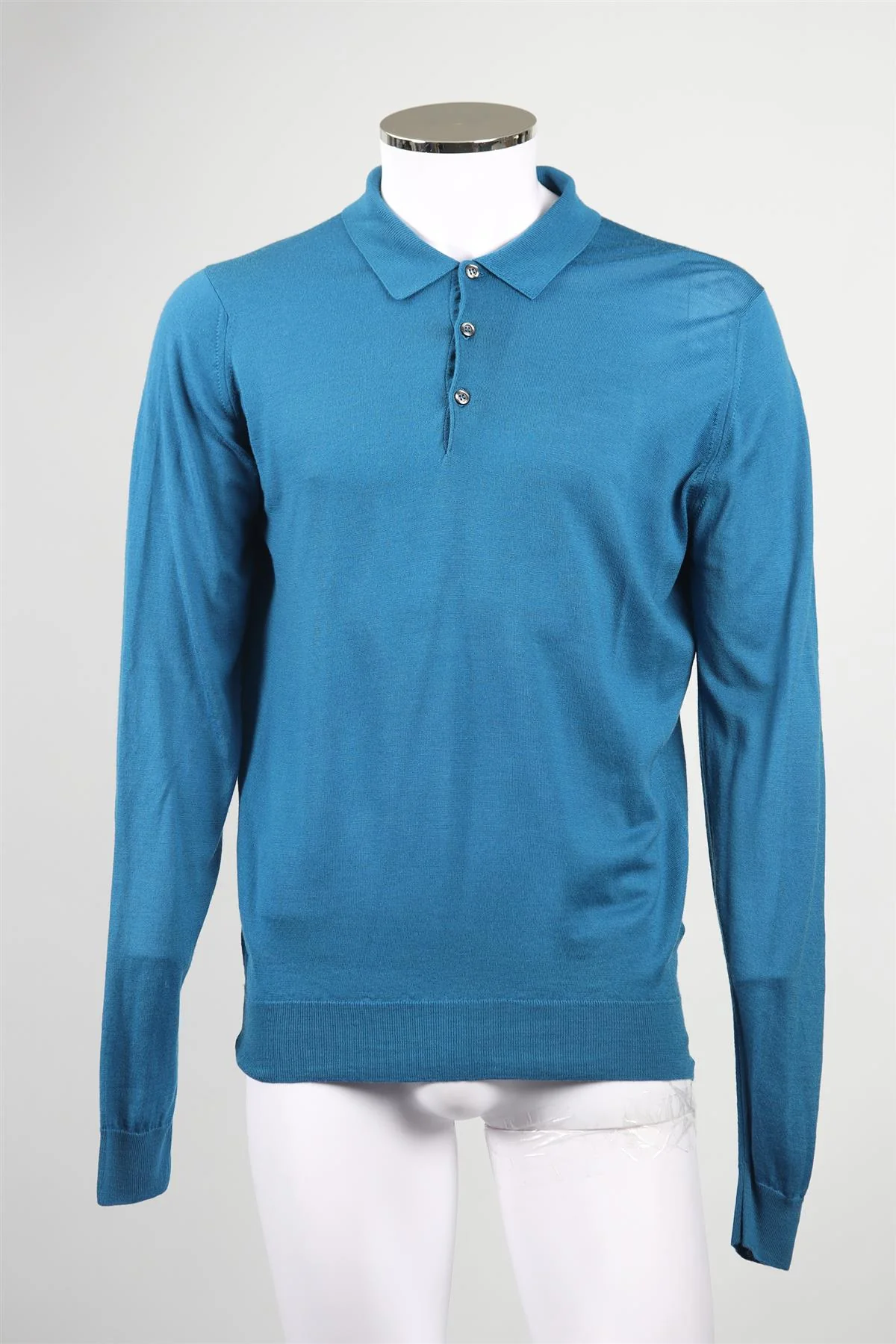 JOHN SMEDLEY MENS WOOL POLO SHIRT LARGE - Image 2