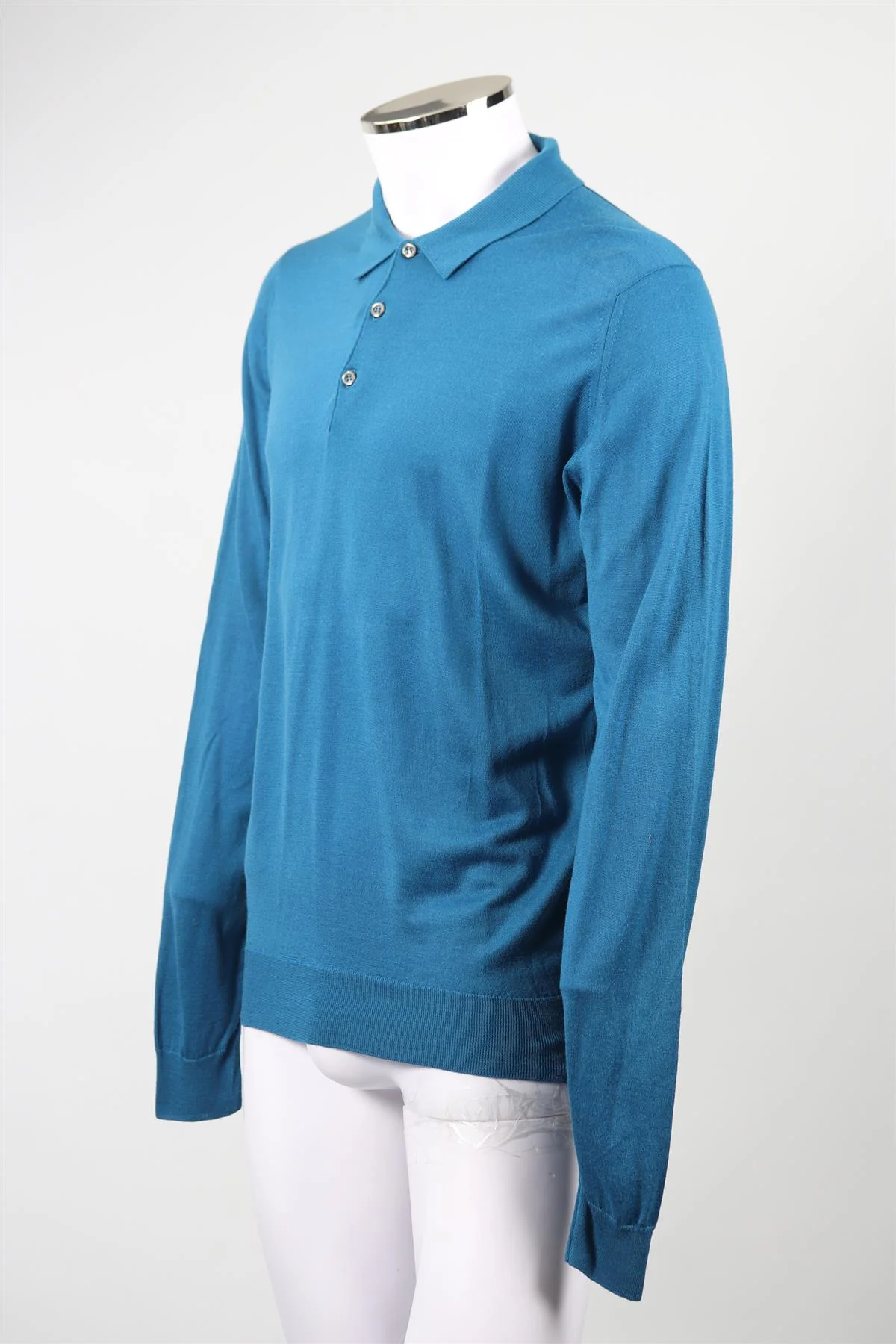 JOHN SMEDLEY MENS WOOL POLO SHIRT LARGE - Image 3