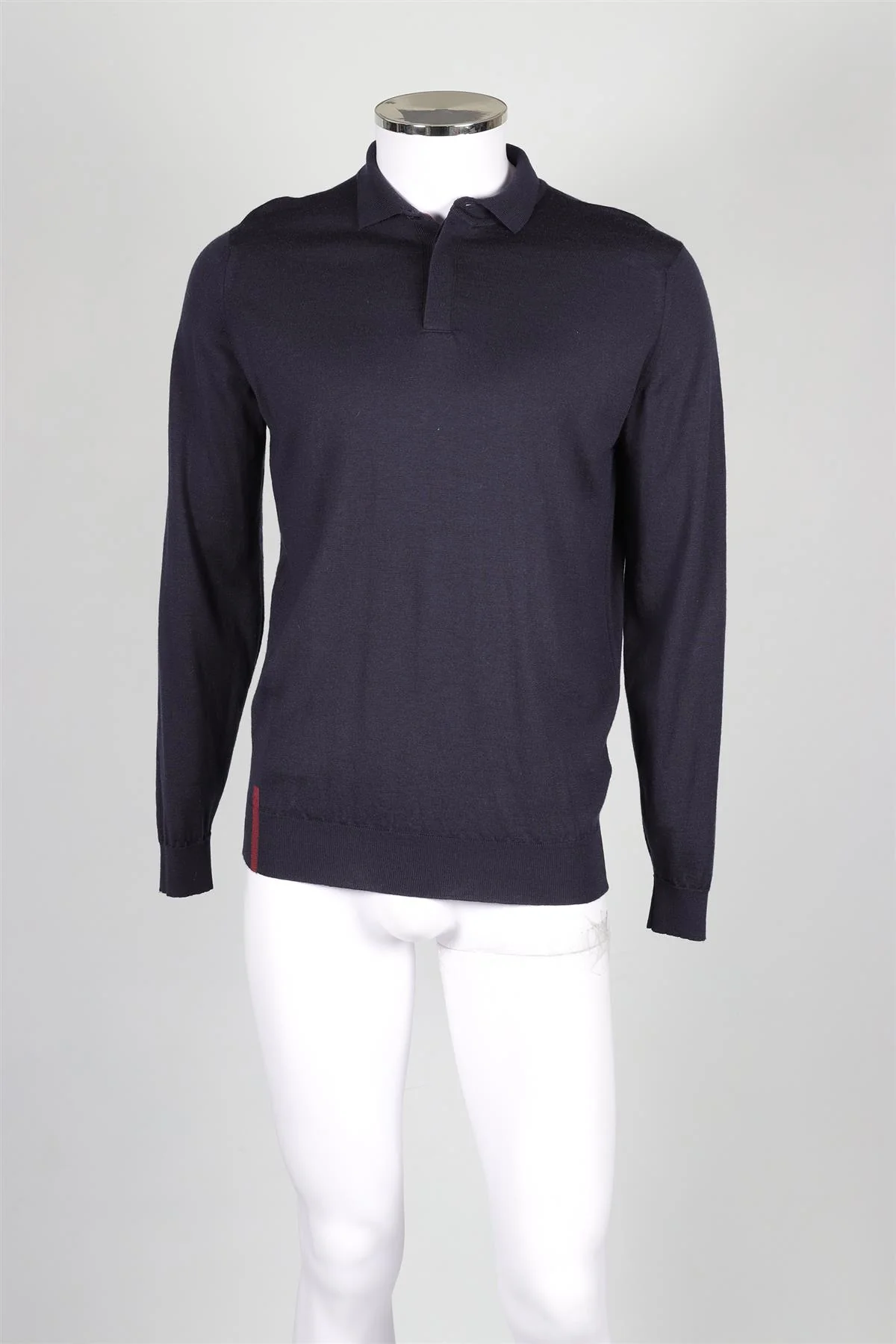 JOHN SMEDLEY NAVY MEN'S WOOL POLO SHIRT LARGE - Image 2
