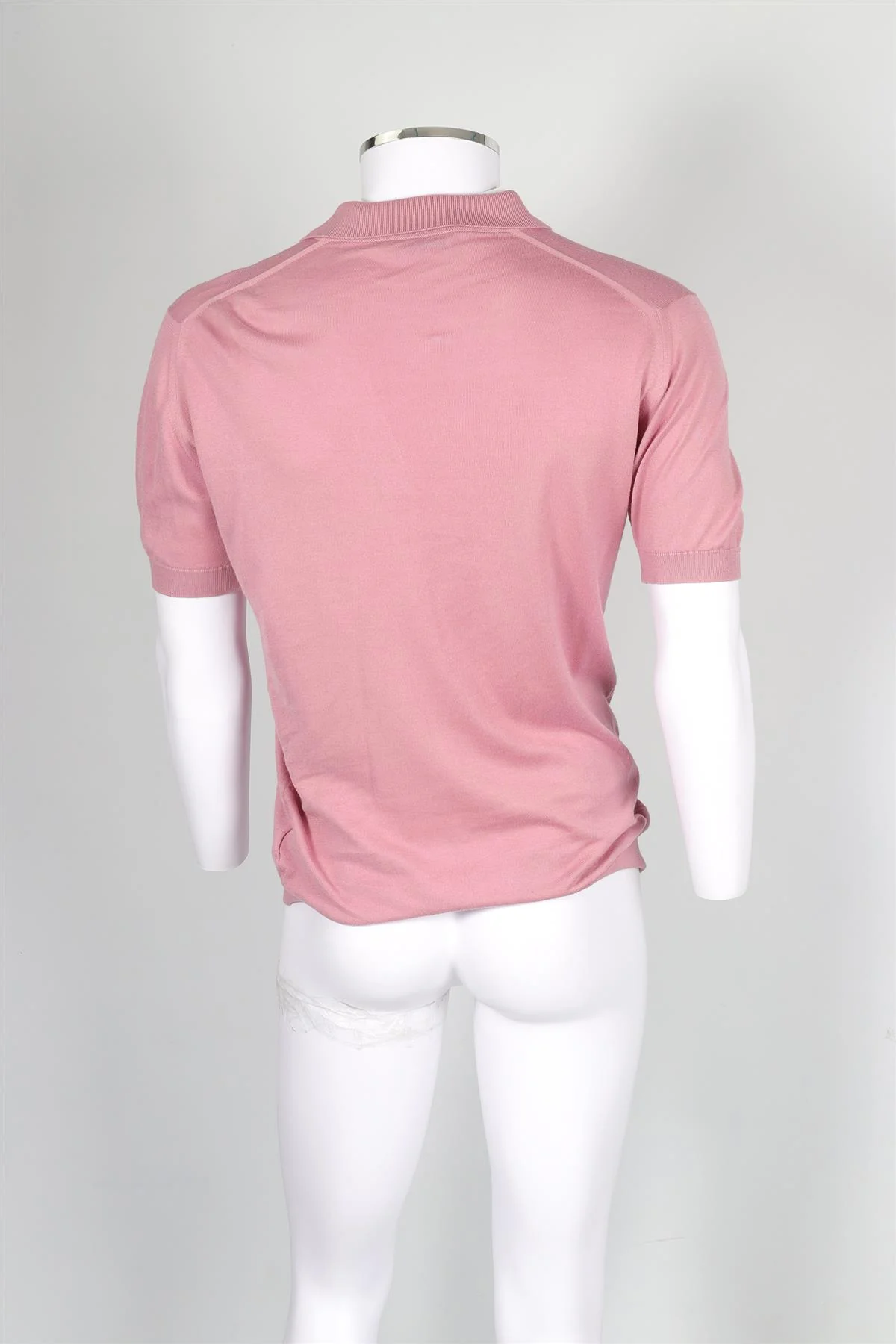 JOHN SMEDLEY PINK MEN'S COTTON POLO SHIRT MEDIUM - Image 4