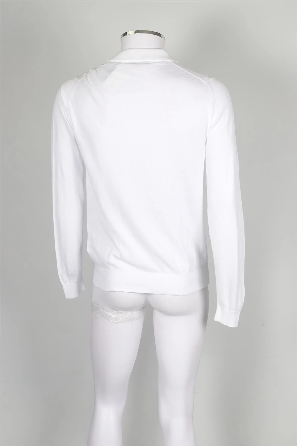 JOHN SMEDLEY WHITE MEN'S COTTON POLO SHIRT MEDIUM - Image 4