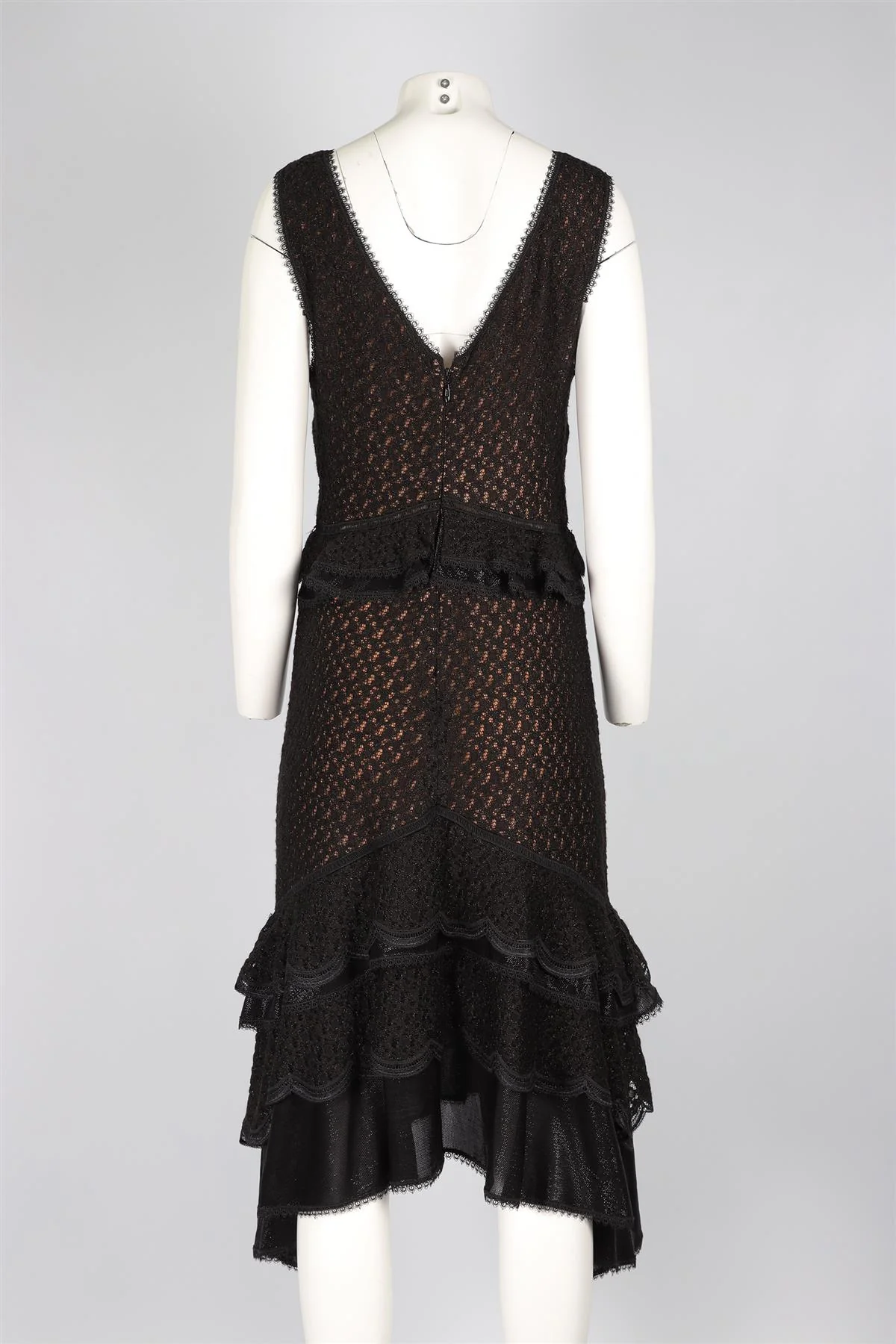 JONATHAN SIMKHAI BLACK LACE MIDI DRESS US 10 UK 14 - Image 4