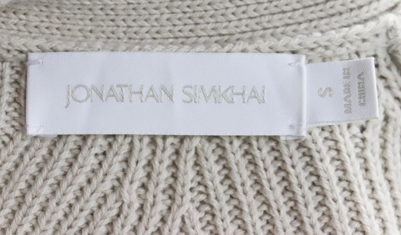 JONATHAN SIMKHAI CABLE KNIT WOOL AND COTTON BLEND CARDIGAN SMALL - Image 6
