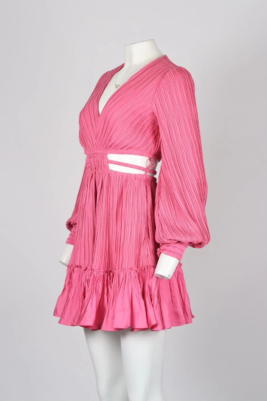 JONATHAN SIMKHAI CUTOUT SATIN MINI DRESS SMALL - Image 3