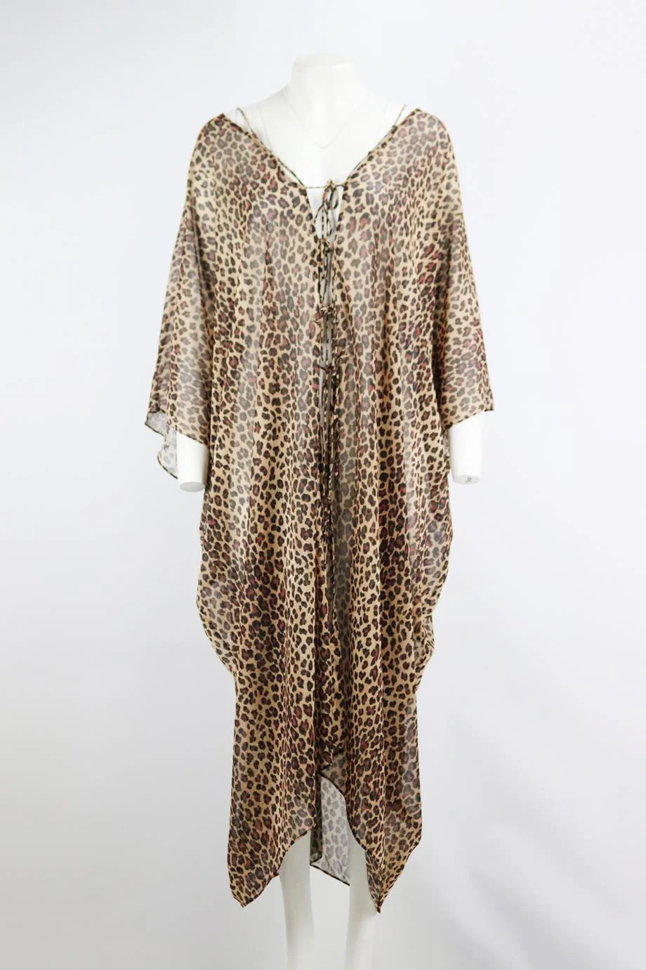 JONATHAN SIMKHAI LEOPARD PRINT CREPE KAFTAN SMALL - Image 2