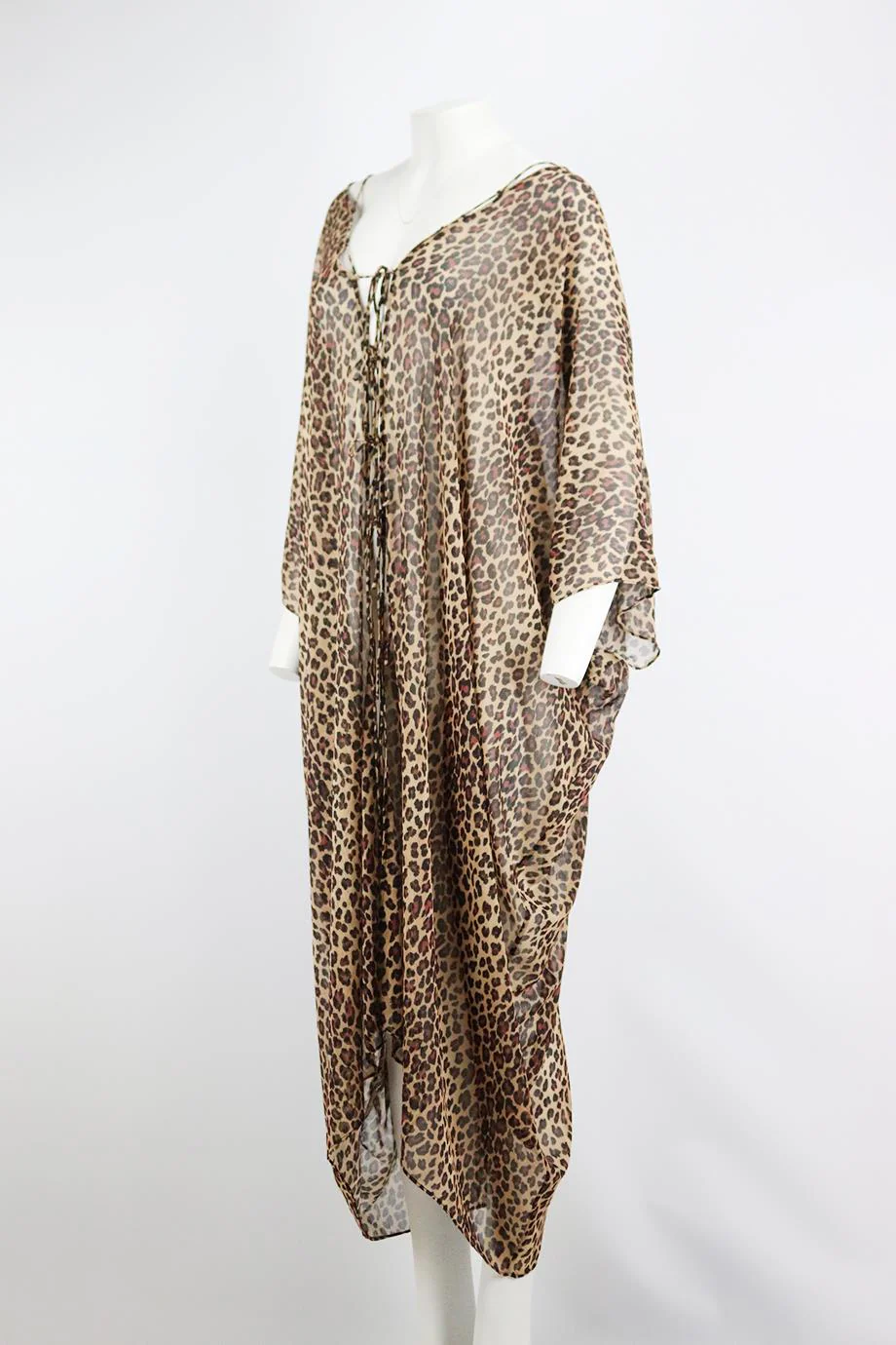 JONATHAN SIMKHAI LEOPARD PRINT CREPE KAFTAN SMALL - Image 3