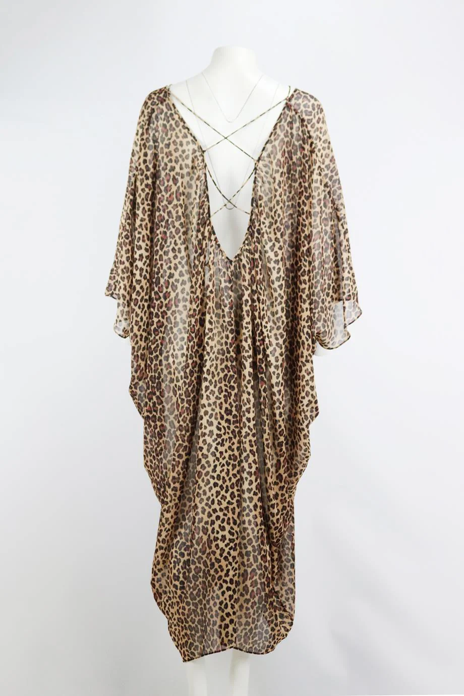 JONATHAN SIMKHAI LEOPARD PRINT CREPE KAFTAN SMALL - Image 4