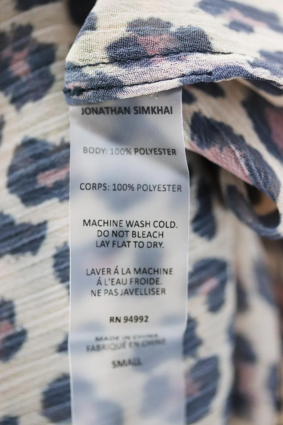 JONATHAN SIMKHAI LEOPARD PRINT CREPE KAFTAN SMALL - Image 6