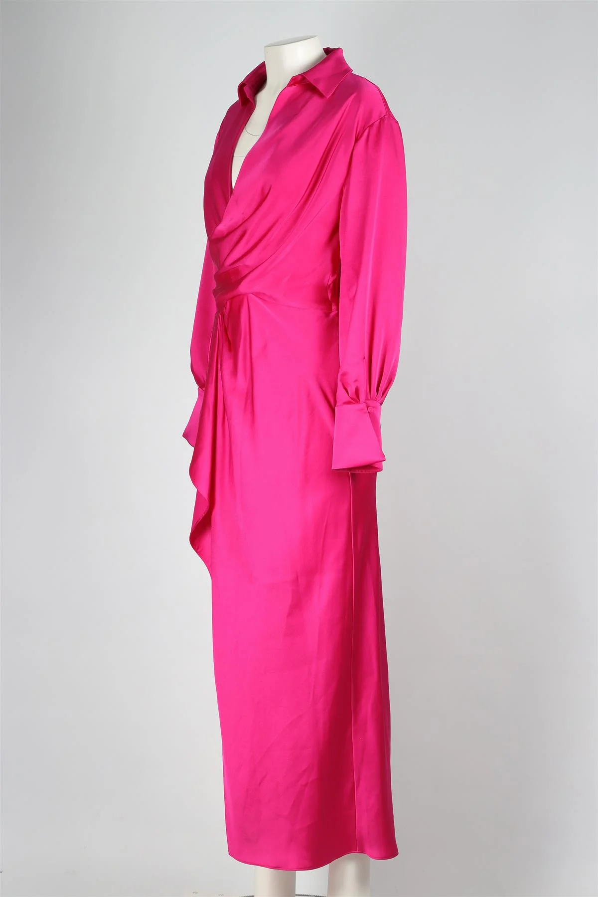 JONATHAN SIMKHAI PINK SATIN MIDI DRESS US 10 UK 14 - Image 3