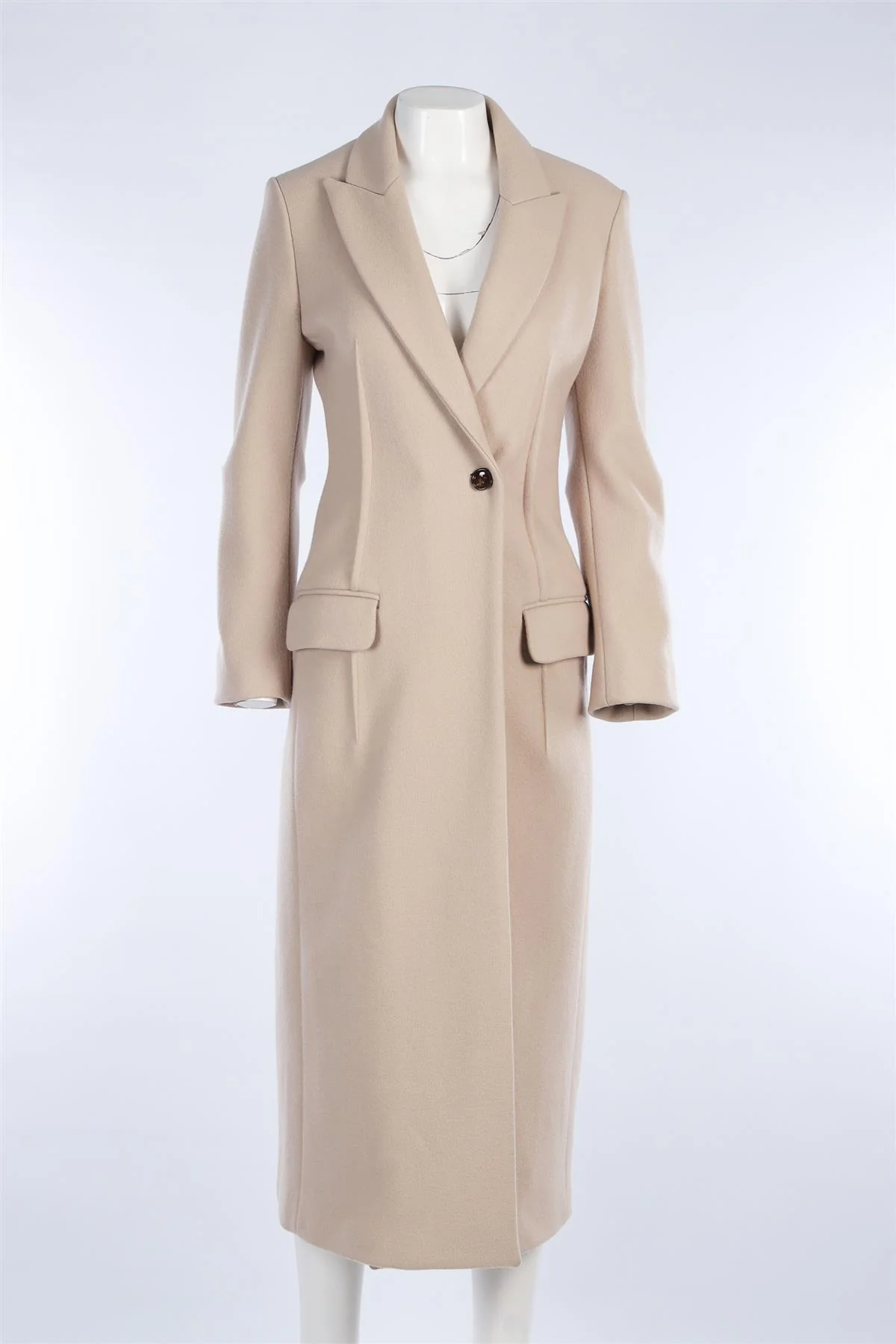 JOSEPH BEIGE WOOL COAT FR 36 UK 8 - Image 2