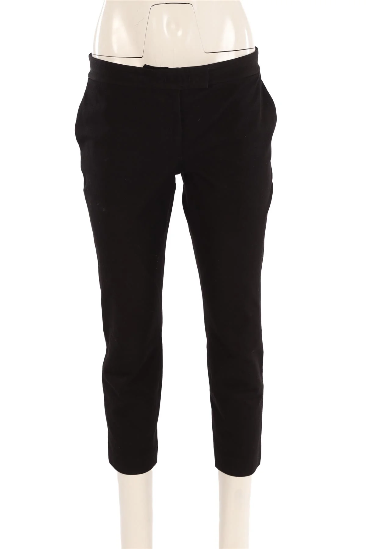 JOSEPH BLACK COTTON STRAIGHT LEG PANTS FR 38 UK 10 - Image 2