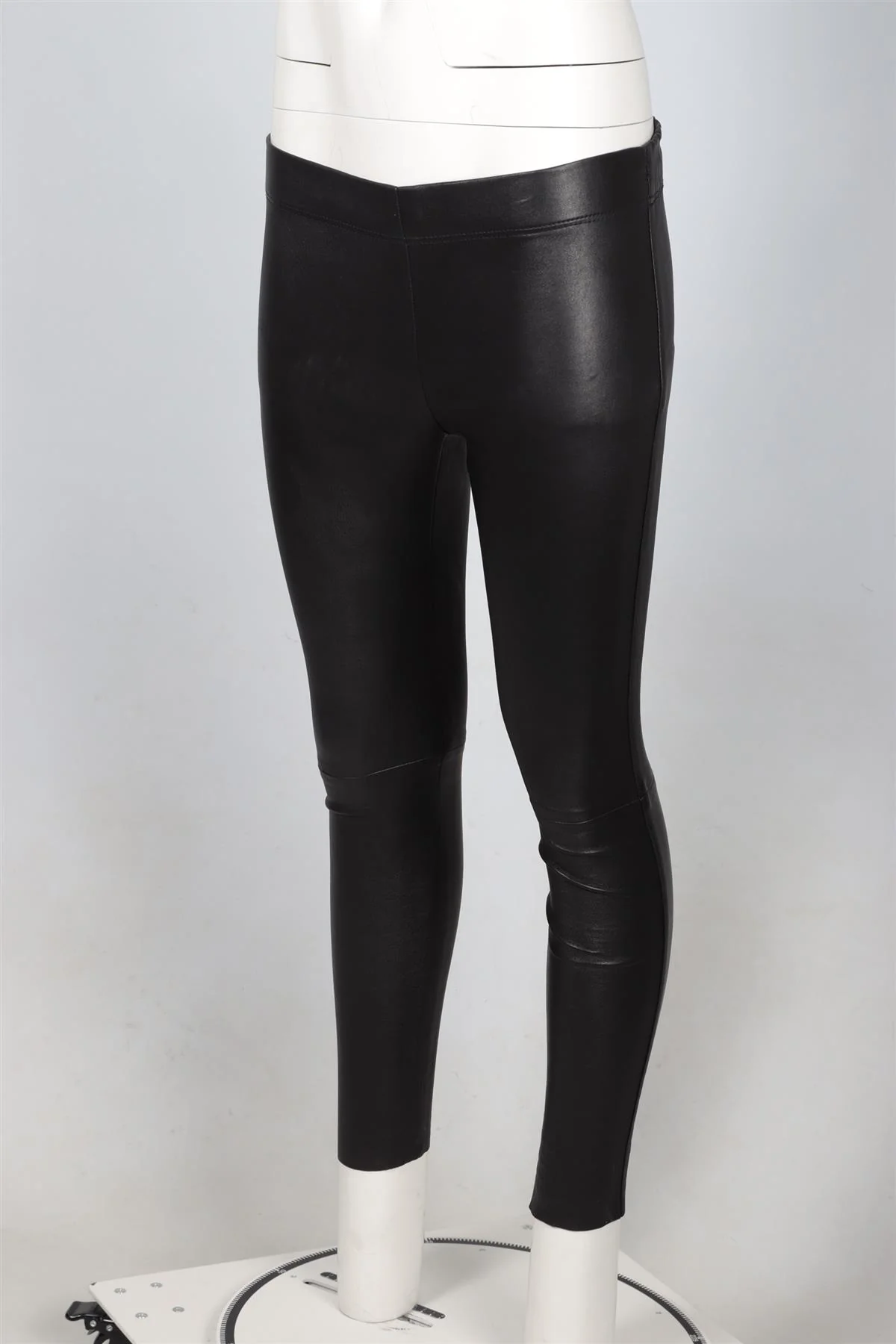 JOSEPH BLACK LEATHER SKINNY PANTS IT 36 UK 4 - Image 3