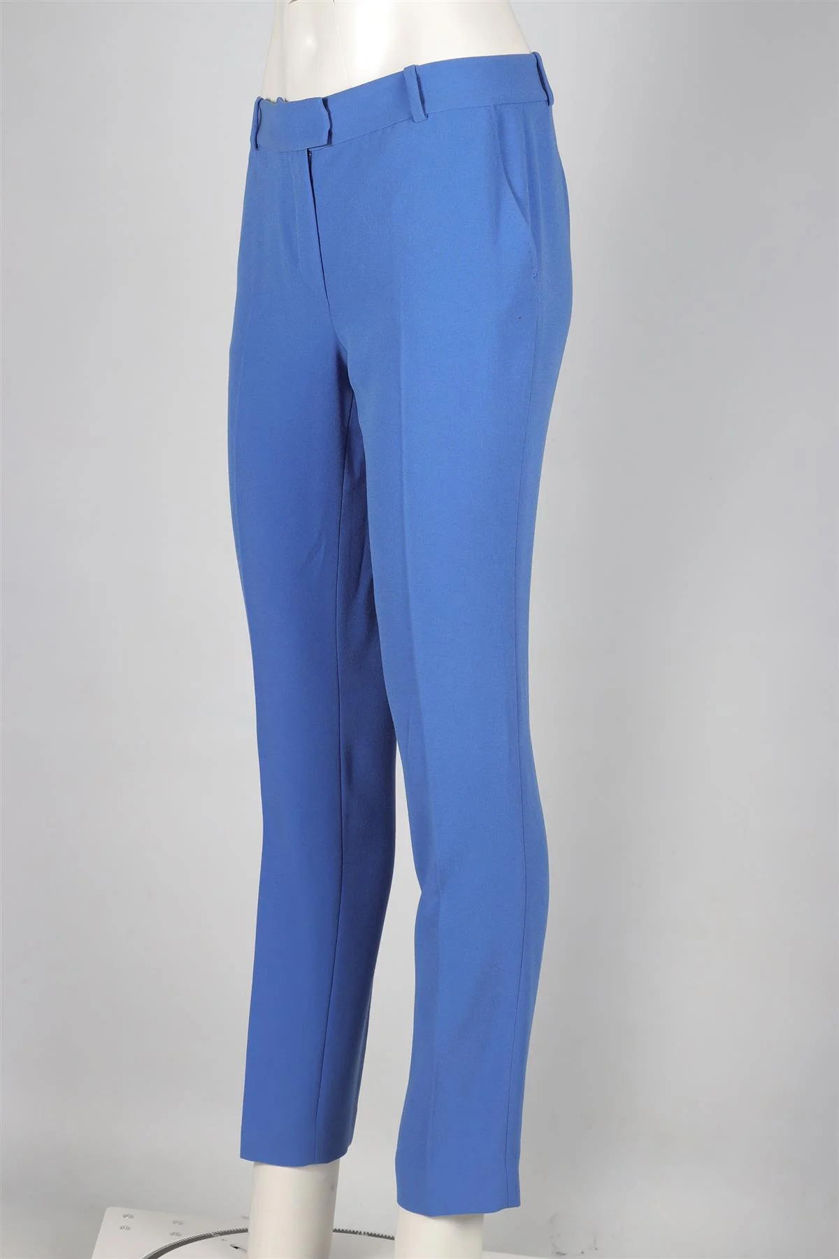JOSEPH BLUE CREPE STRAIGHT LEG PANTS IT 38 UK 6 - Image 3