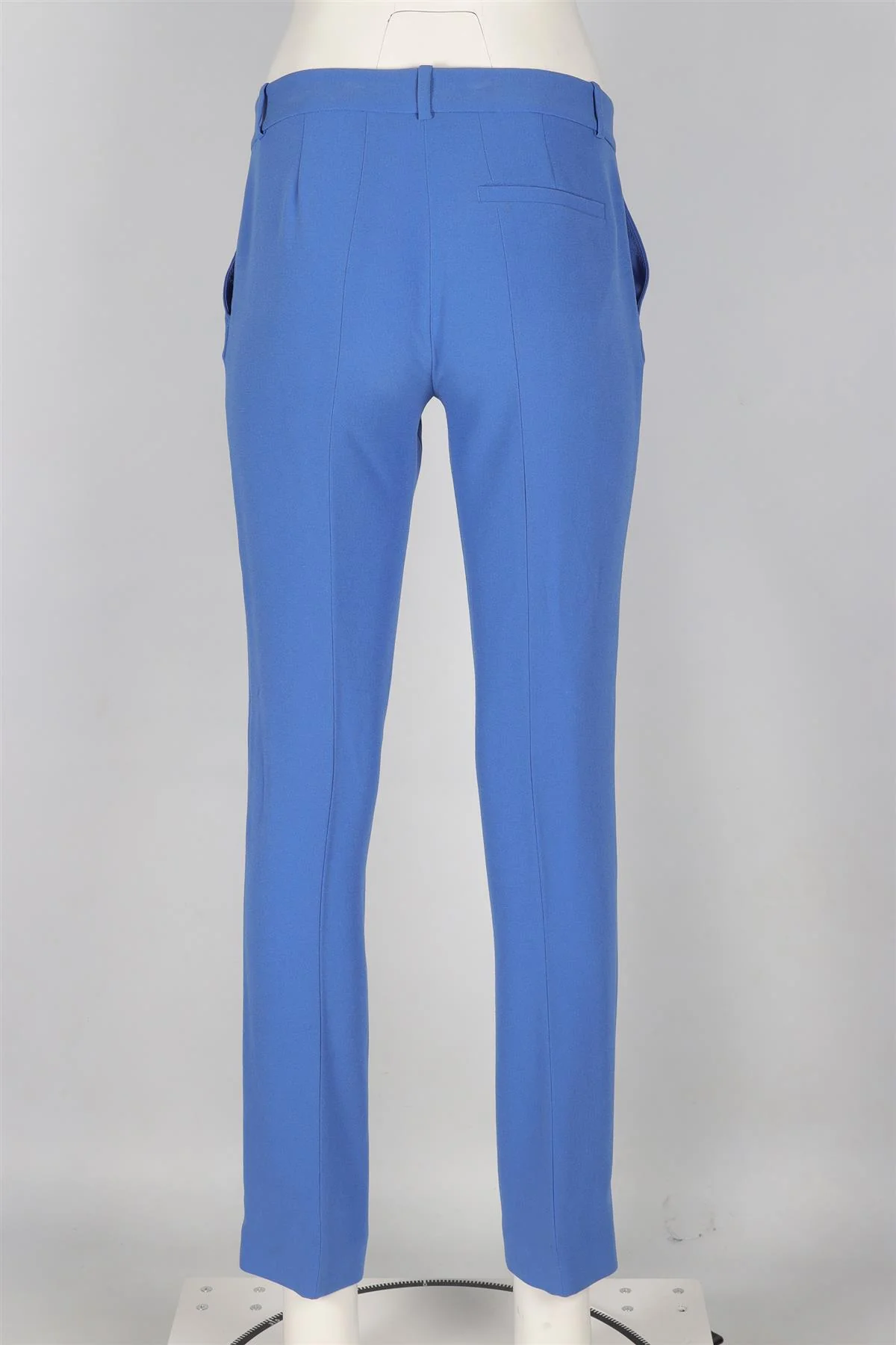 JOSEPH BLUE CREPE STRAIGHT LEG PANTS IT 38 UK 6 - Image 4