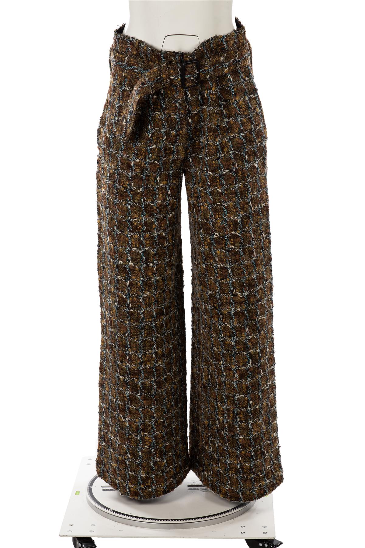 JOSEPH GREEN WOOL WIDE LEG PANTS FR 36 UK 8 - Image 2