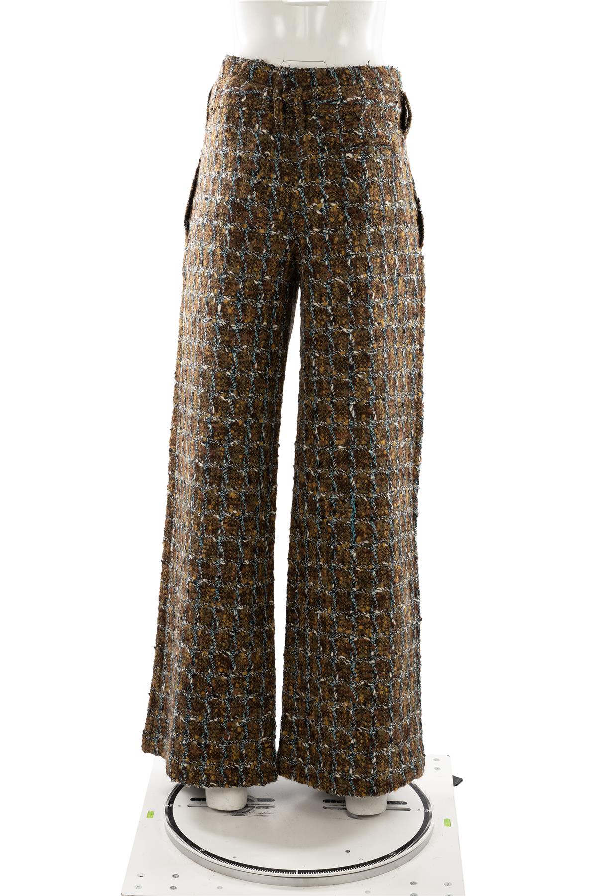 JOSEPH GREEN WOOL WIDE LEG PANTS FR 36 UK 8 - Image 4