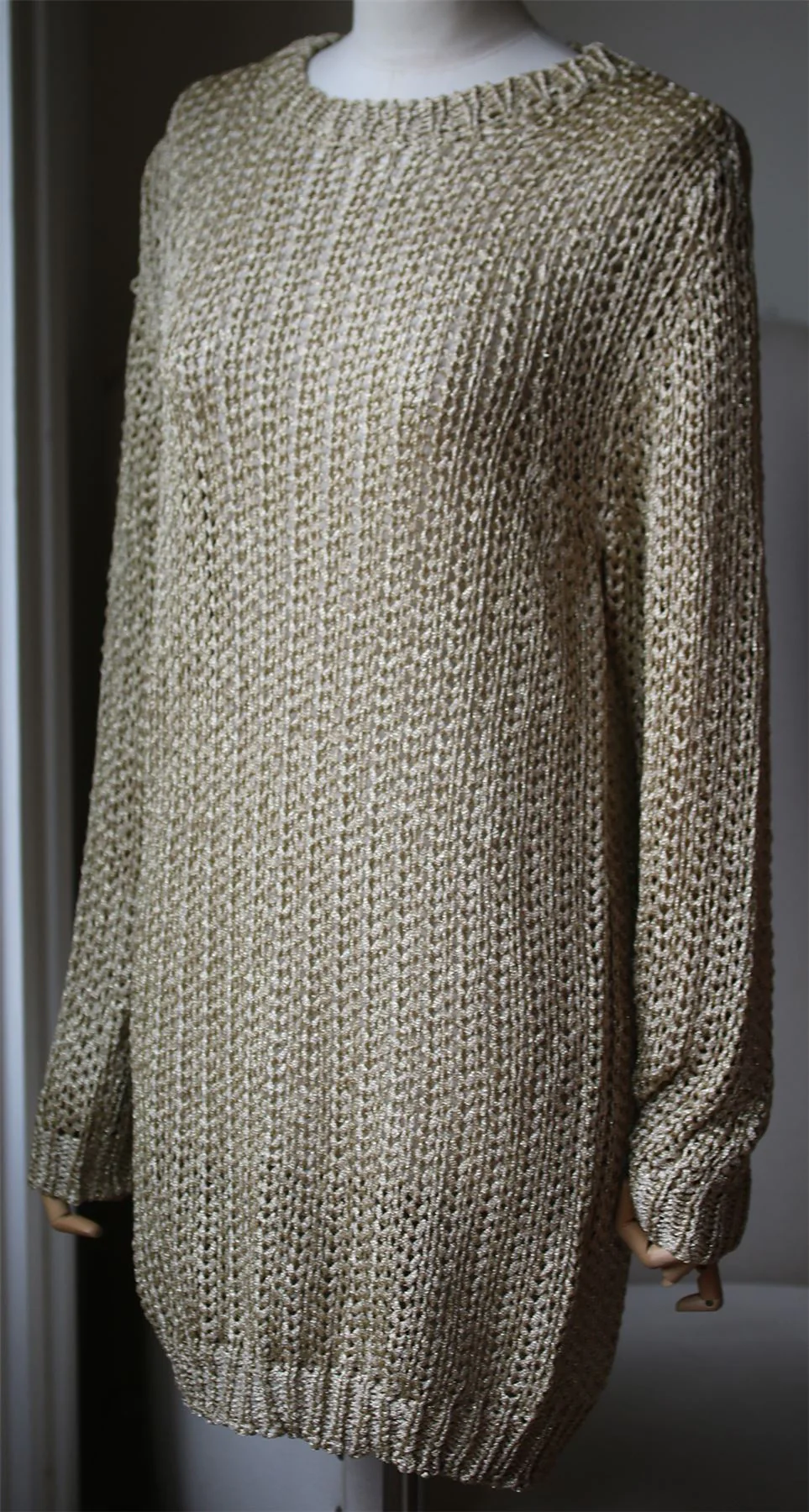 JOSEPH METALLIC OPEN KNIT SWEATER MEDIUM - Image 3