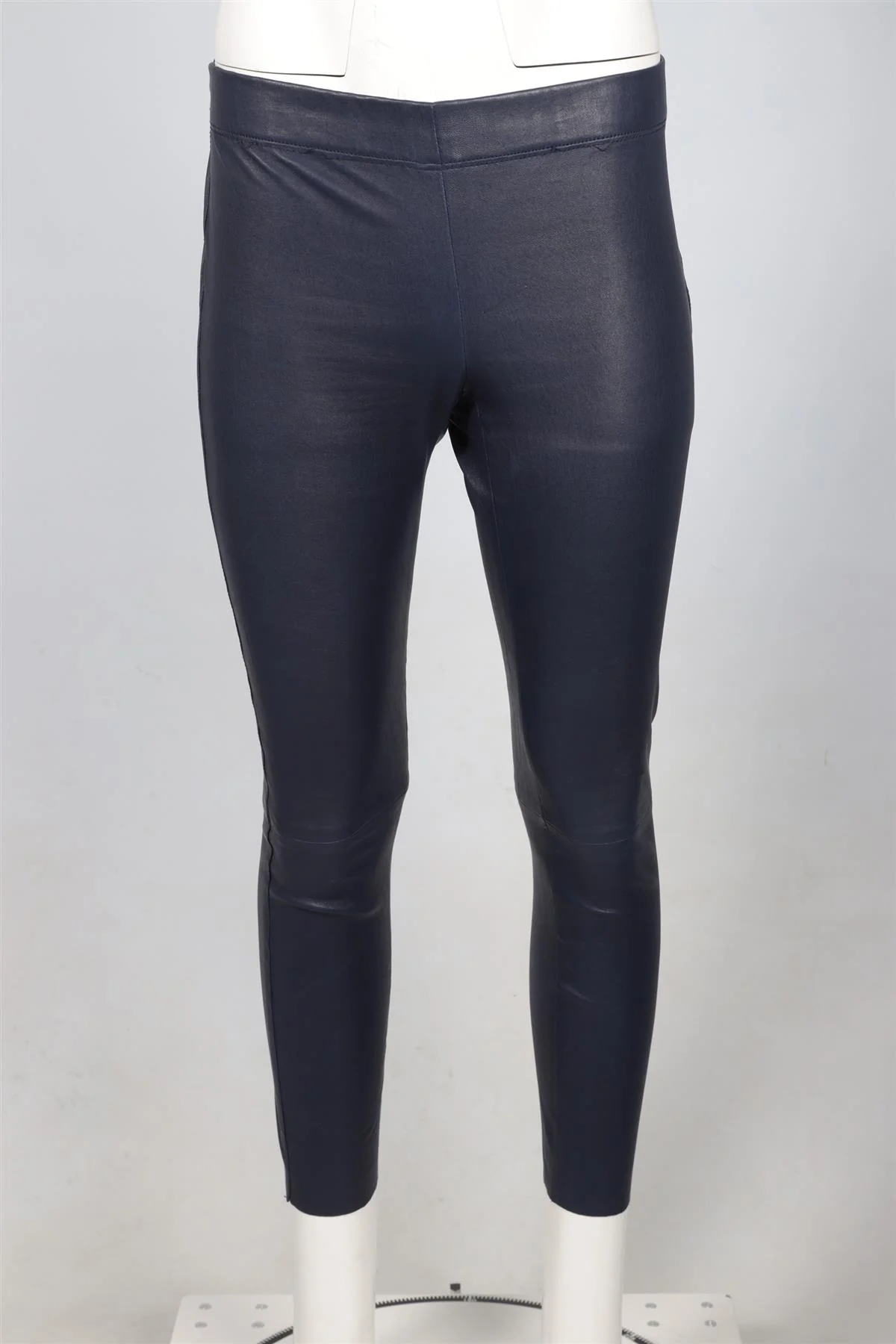 JOSEPH NAVY LEATHER SKINNY PANTS IT 36 UK 4 - Image 2