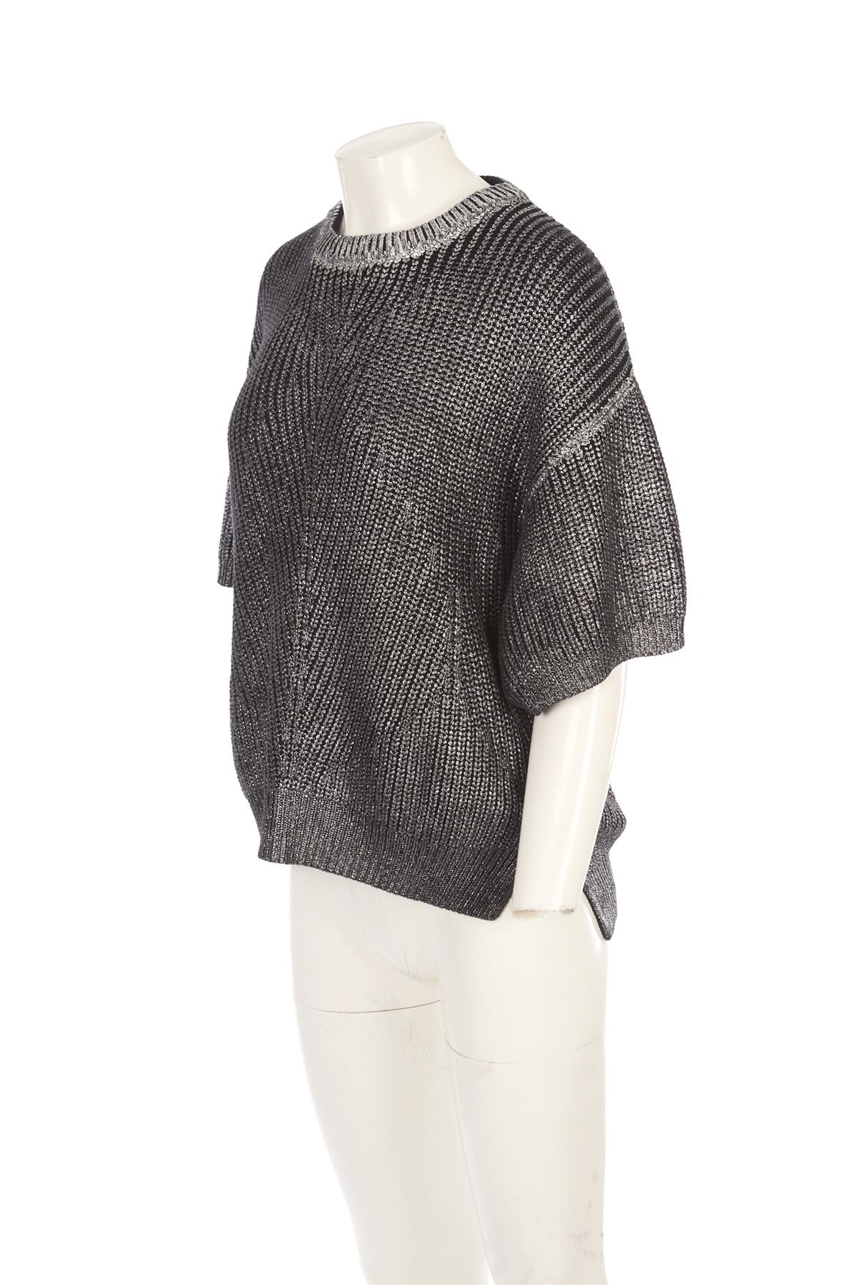 JOSEPH SILVER COTTON SWEATER XLARGE - Image 3
