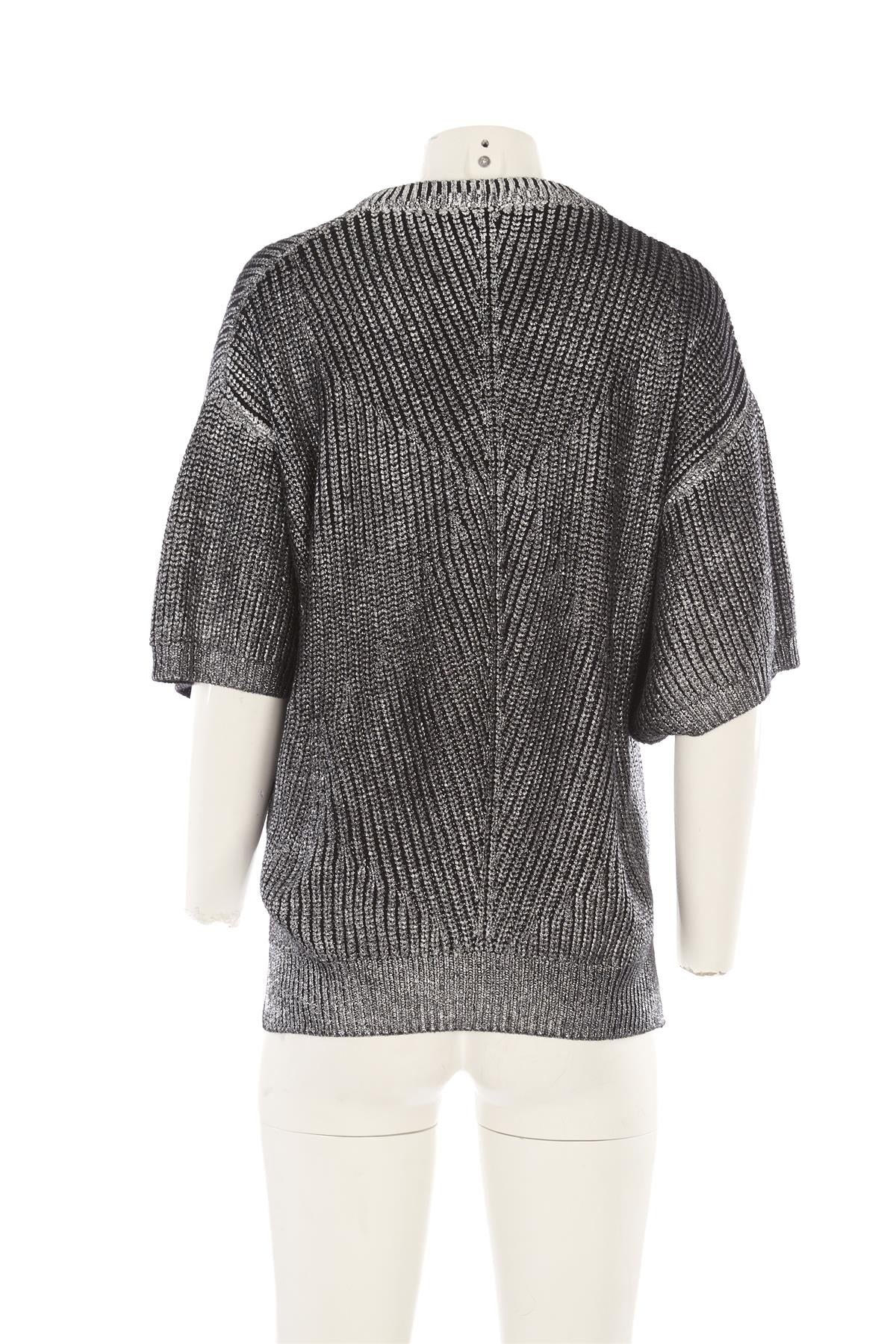 JOSEPH SILVER COTTON SWEATER XLARGE - Image 4