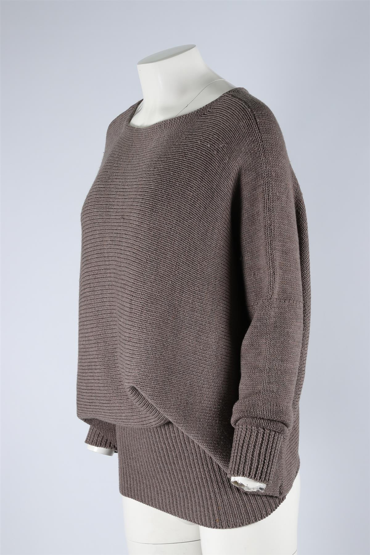 JOSEPH TRICOT TAUPE WOOL SWEATER SMALL - Image 3