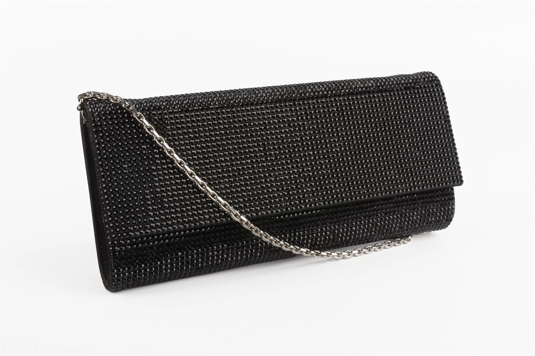 JUDITH LEIBER BLACK CRYSTAL CLUTCH - Image 4