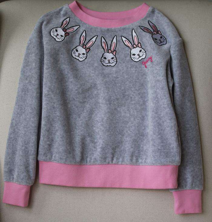 JUICY COUTURE GIRLS GREY BUNNY SWEATER 4-5 YEARS