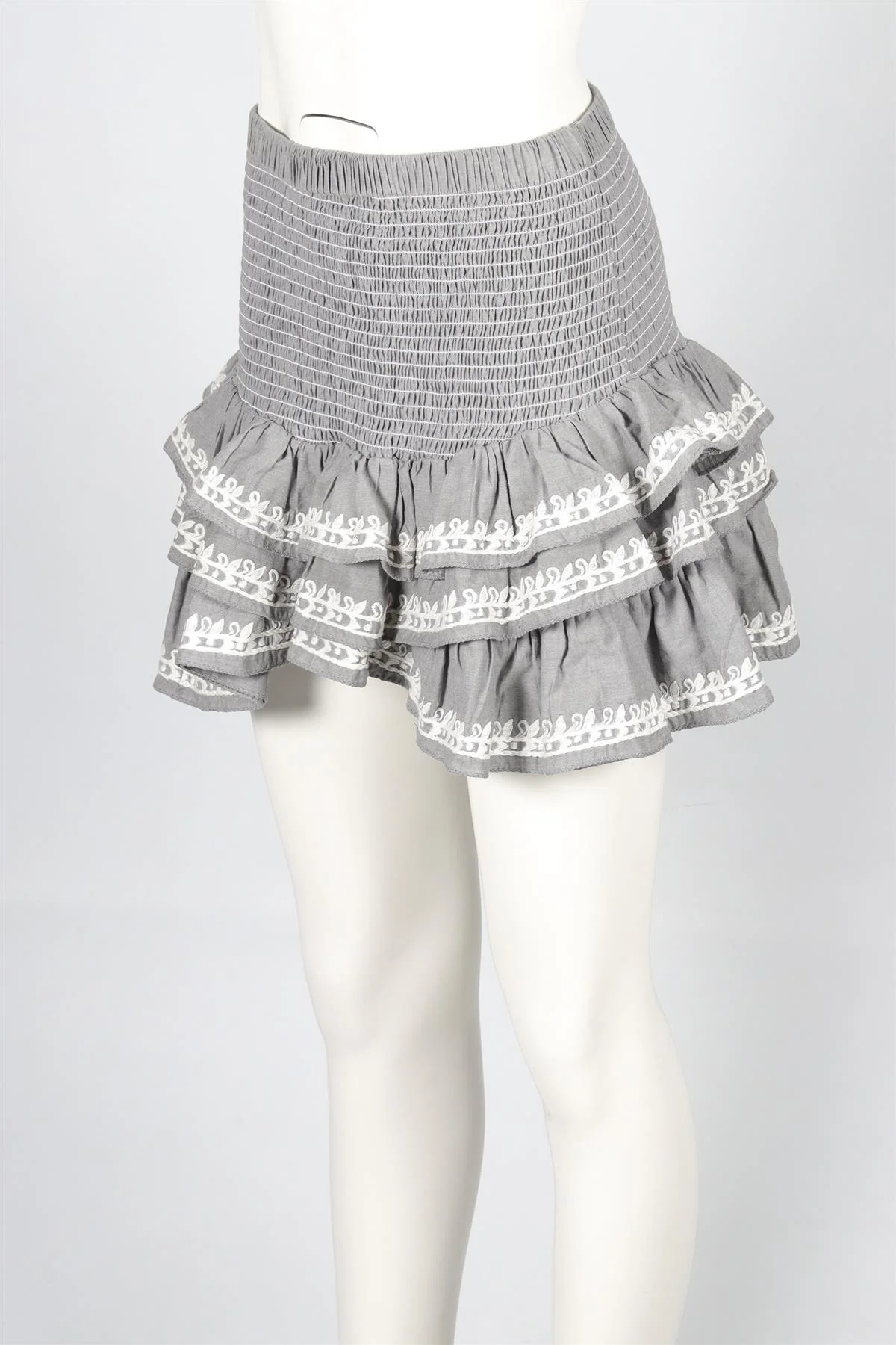 JULIET DUNN GREY COTTON MINI SKIRT UK 8-10 - Image 3