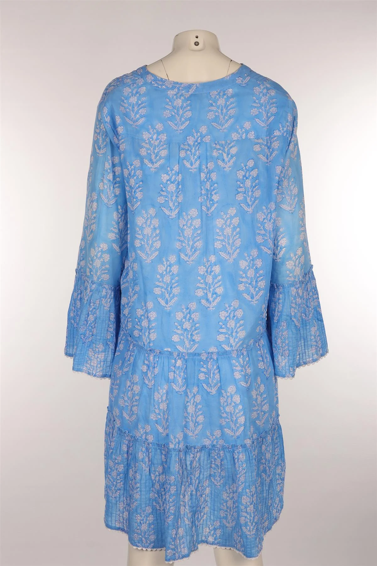 JULIET DUNN LONDON BLUE COTTON MINI DRESS 3 UK 12/14 - Image 4